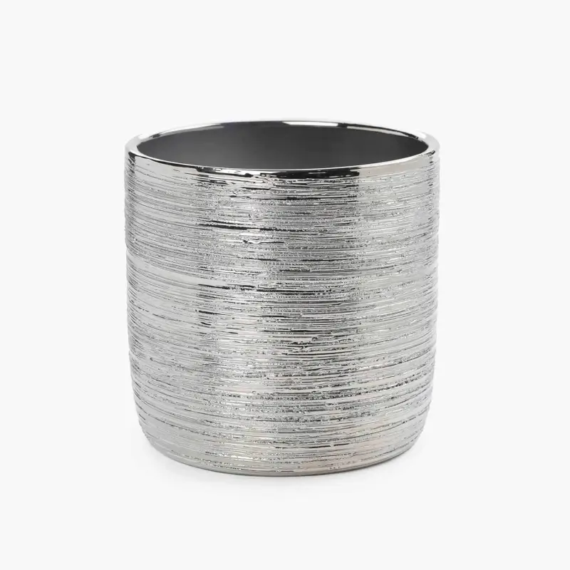 Planters, 14x14 cm, ceramic, silver, Galore ,image-0