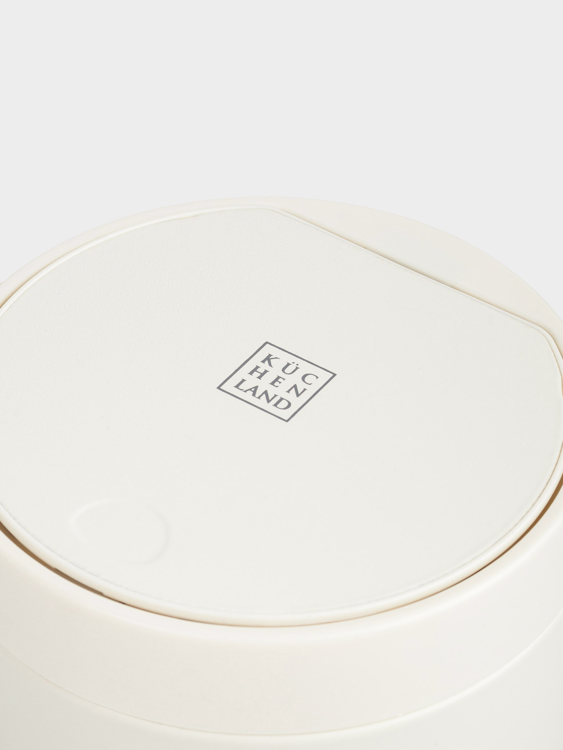 Trash can, 1.5 l, with a button to open the lid, metal / plastic, dairy, Demeter, image-2