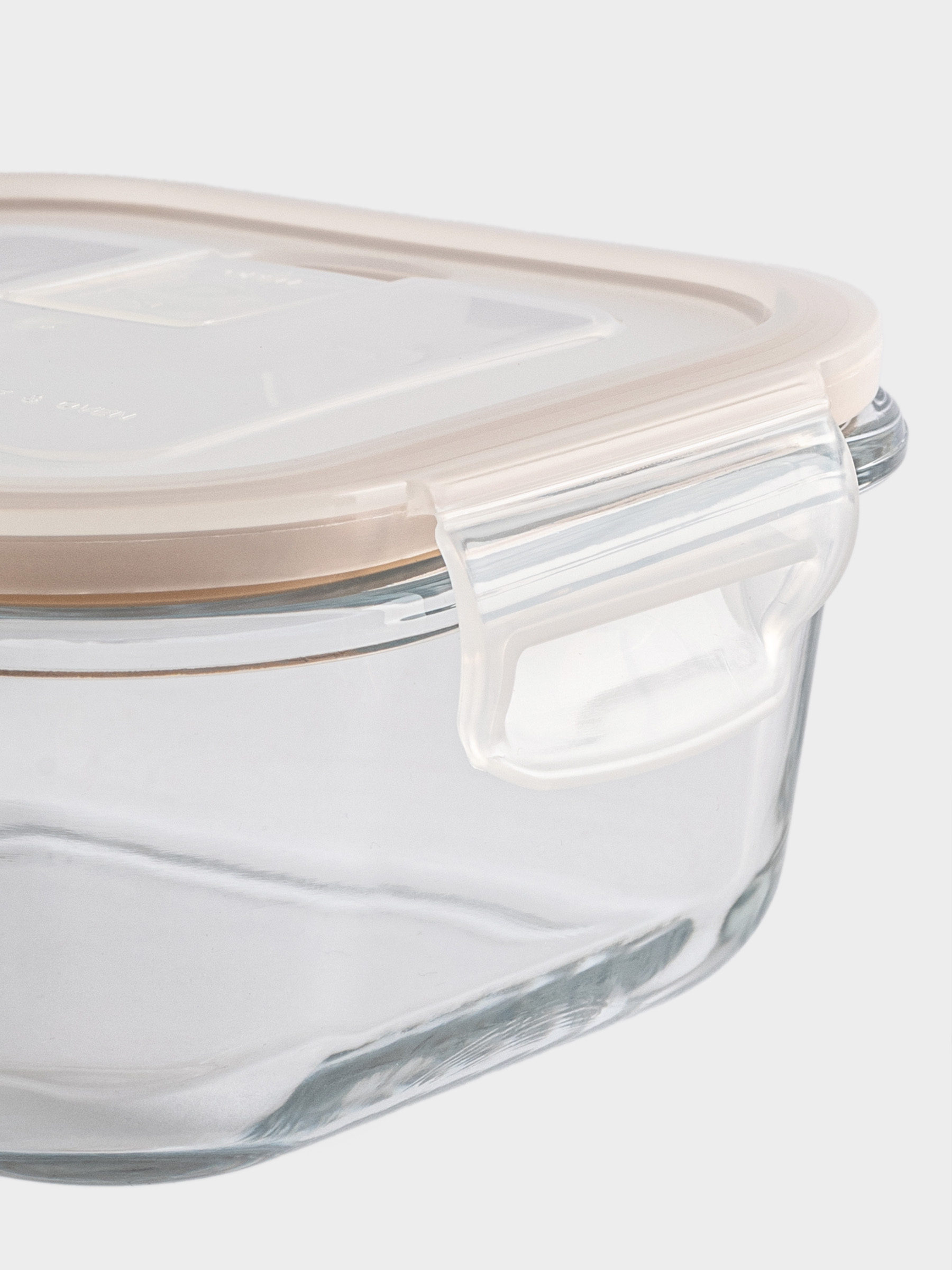 Container, 520 ml, with clips, with valve, glass T / plastic, square, Soft kitchen, image-5