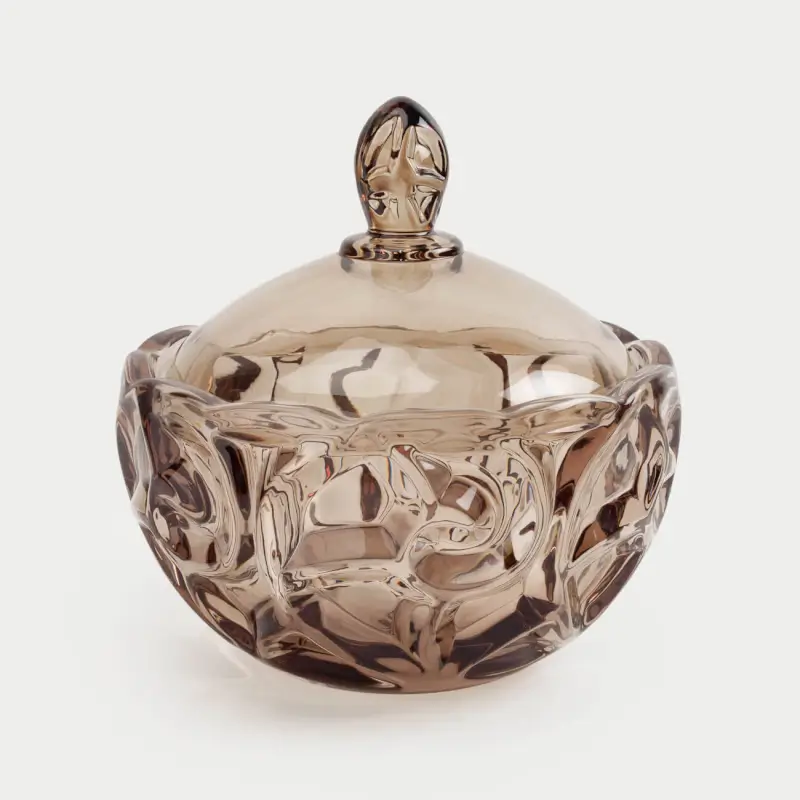 Storage container, 19x17 cm, 1 l, glass R, brown, Patterns, Gala