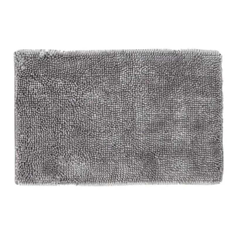 Mat, 50x80 cm, anti-slip, polyester, silver-gray, Fluffy