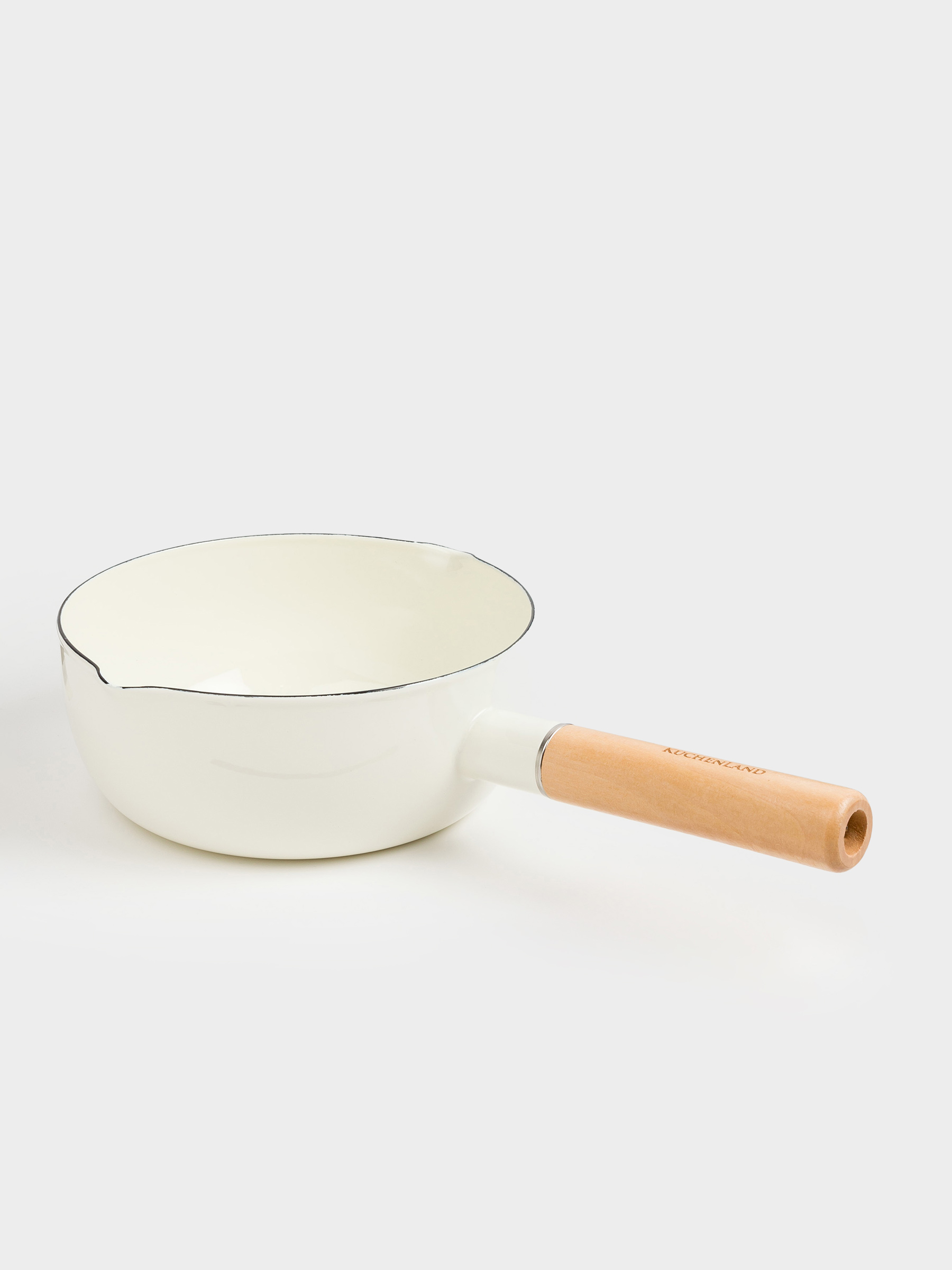 Bucket, 18 cm, 1.6 l, enameled metal/wood, milk, Nostalgia, image-4