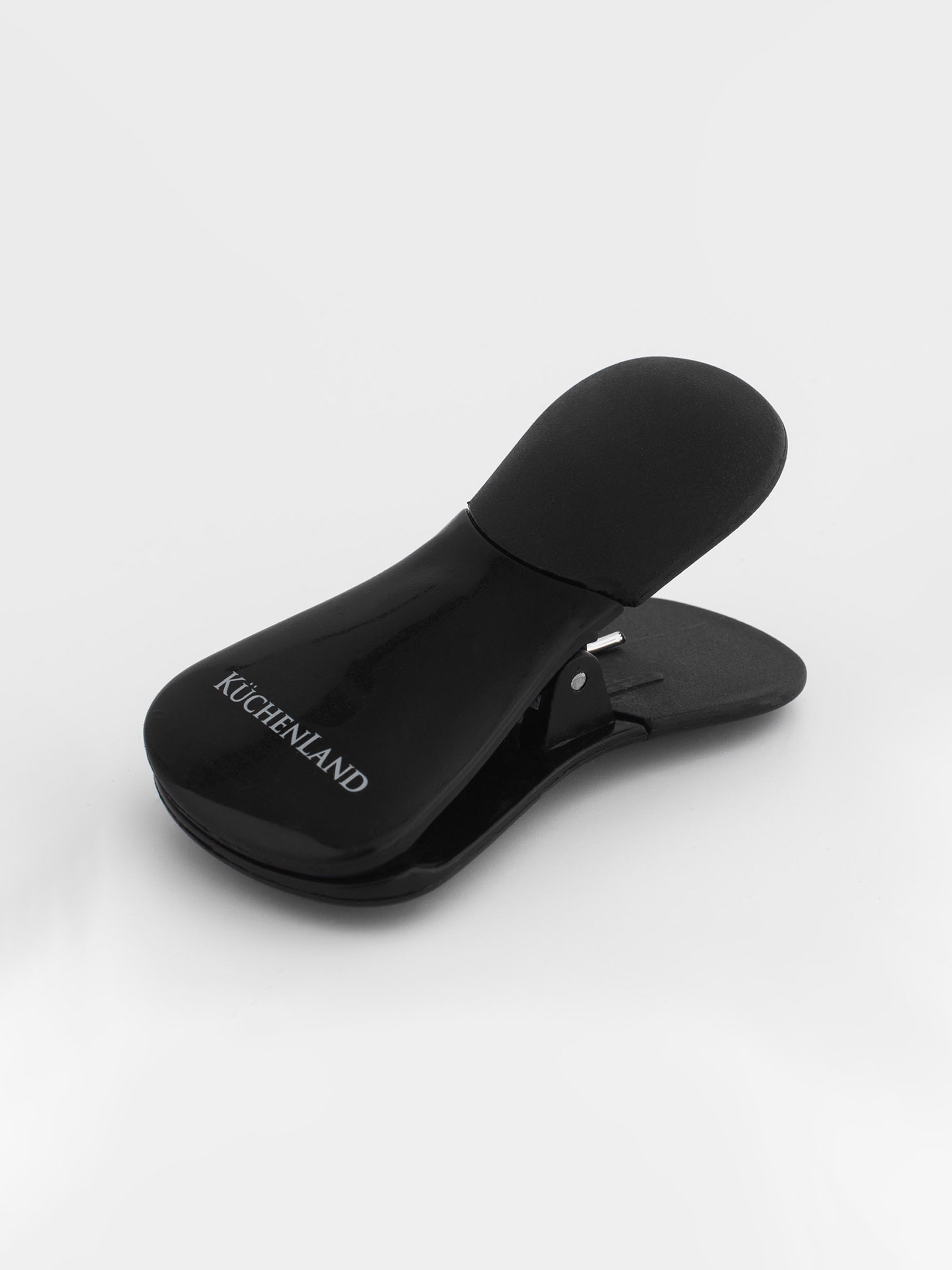 Bag clip, 7 cm, with magnet, plastic, Black, Clip, Black style, image-0
