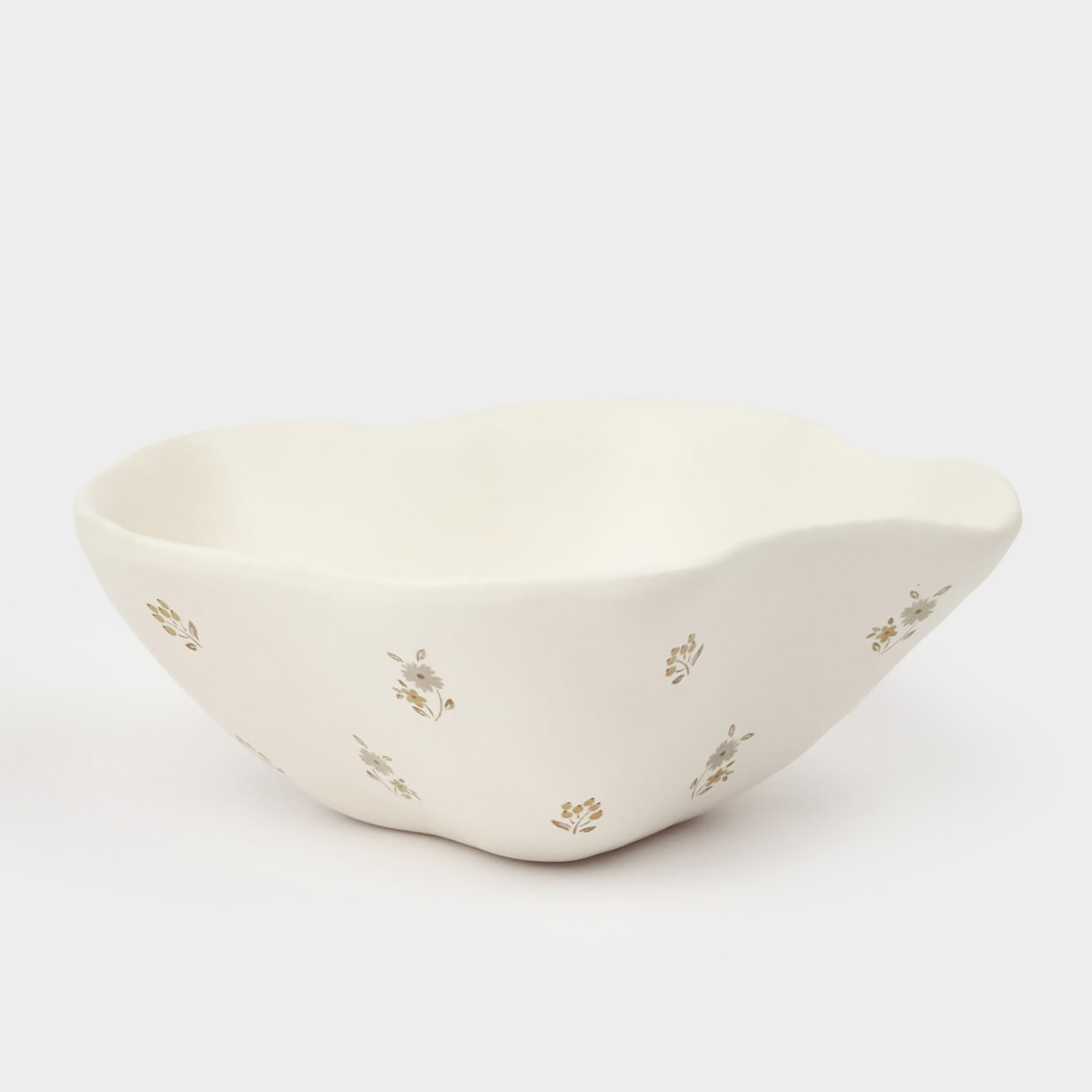 Bowl, 13x5 cm, ceramic, milky, Vintage flowers, La flore, image-0