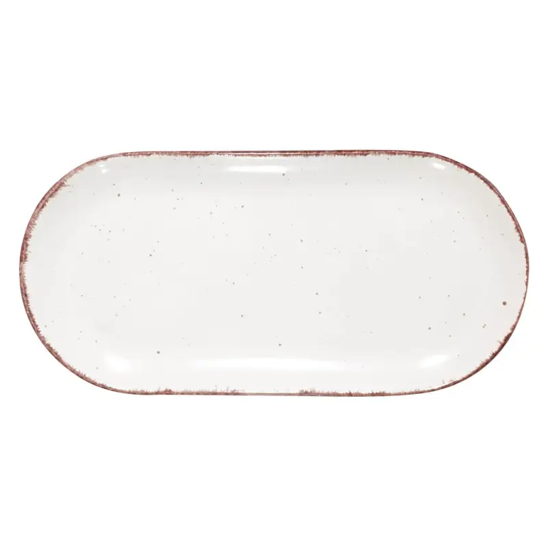 Dish, 37x18 cm, ceramic, oval, beige, Speckled, Speckled