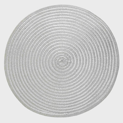 Placemat, 38 cm, polypropylene, round, silver, Circle, image-0