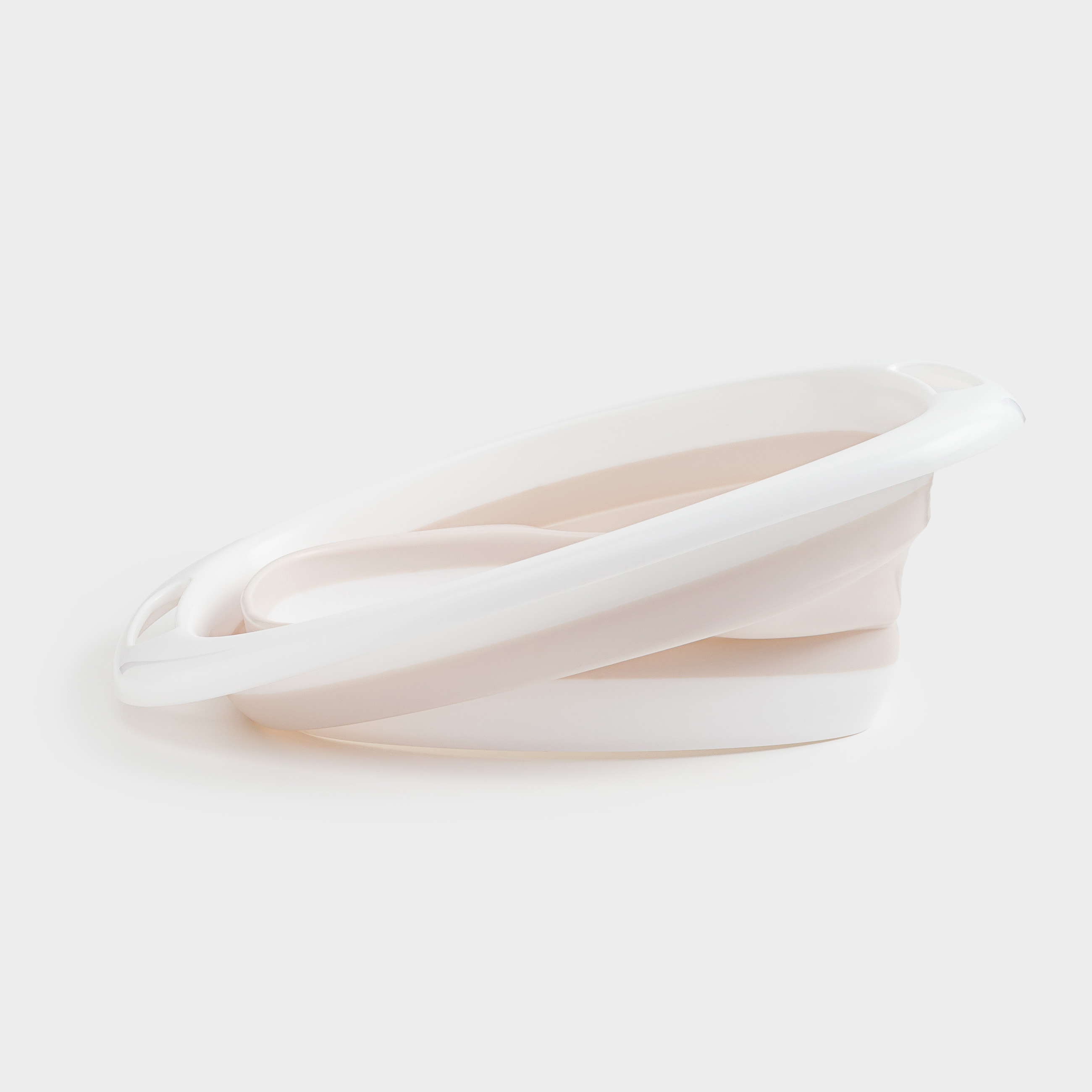 Folding basin, 5 l, ribbed bottom, plastic / rubber, beige-pink, Foldaway