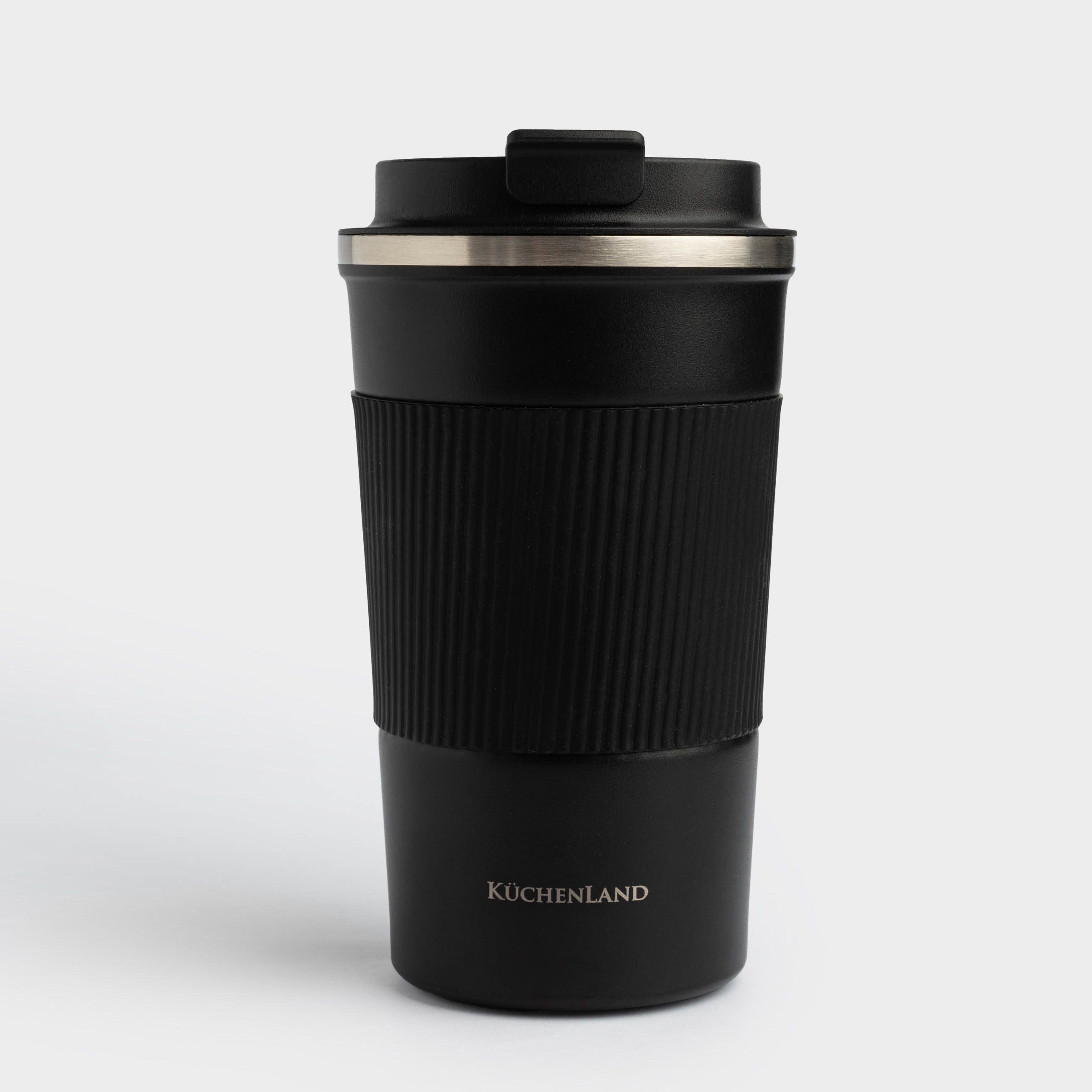 Thermo mug, 500 ml, with zarf, steel / plastic/silicone, black, Coffee life