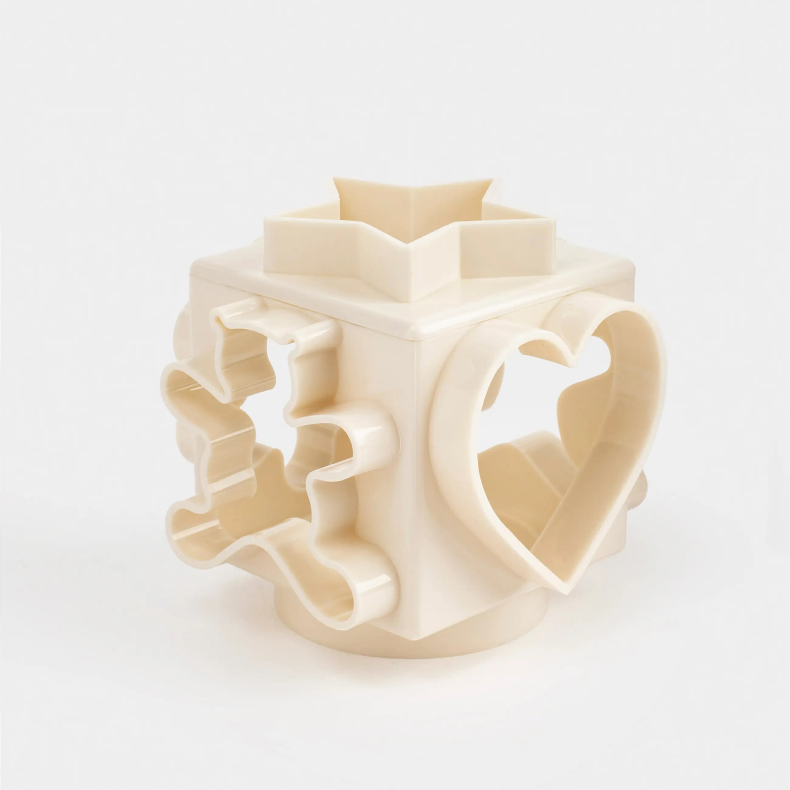Cookie cutter, 6 sides, Plastic, Milk, Cube, Bakery, image-0