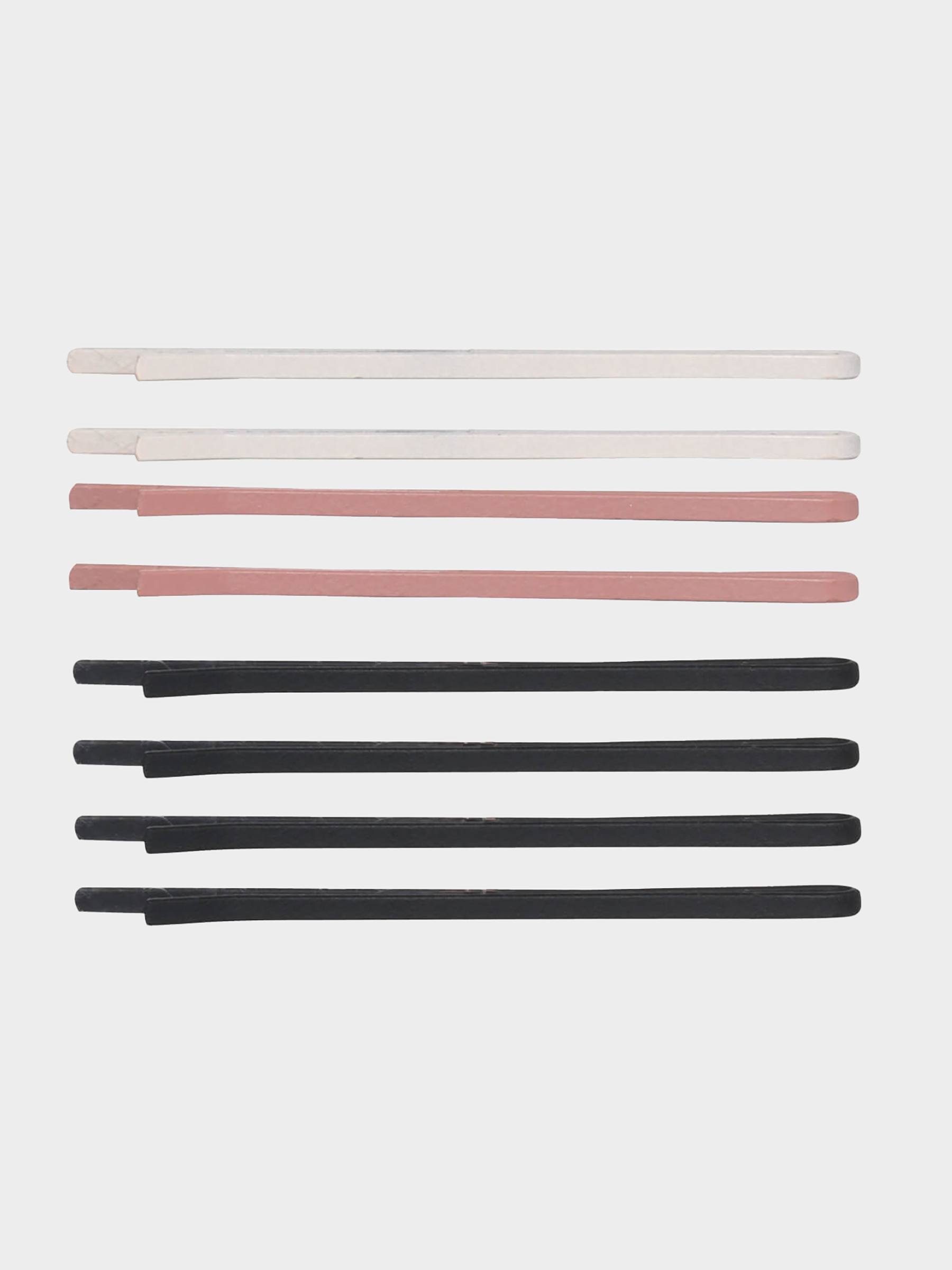 Hair clip, 8 cm, 8 pcs, metal, mix, Invisible, Basic