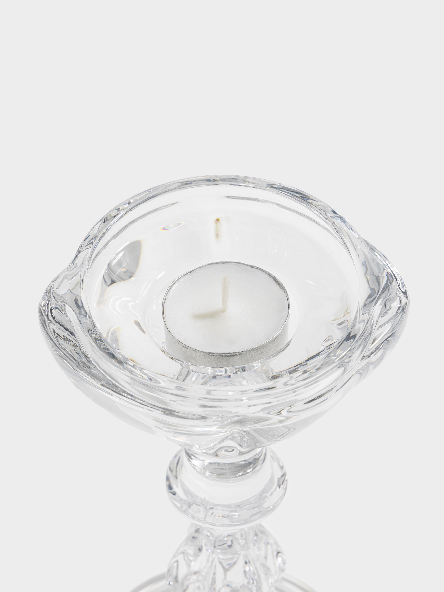 Candlestick, 20 cm, for one candle, on a leg, Glass, Clear, image-5