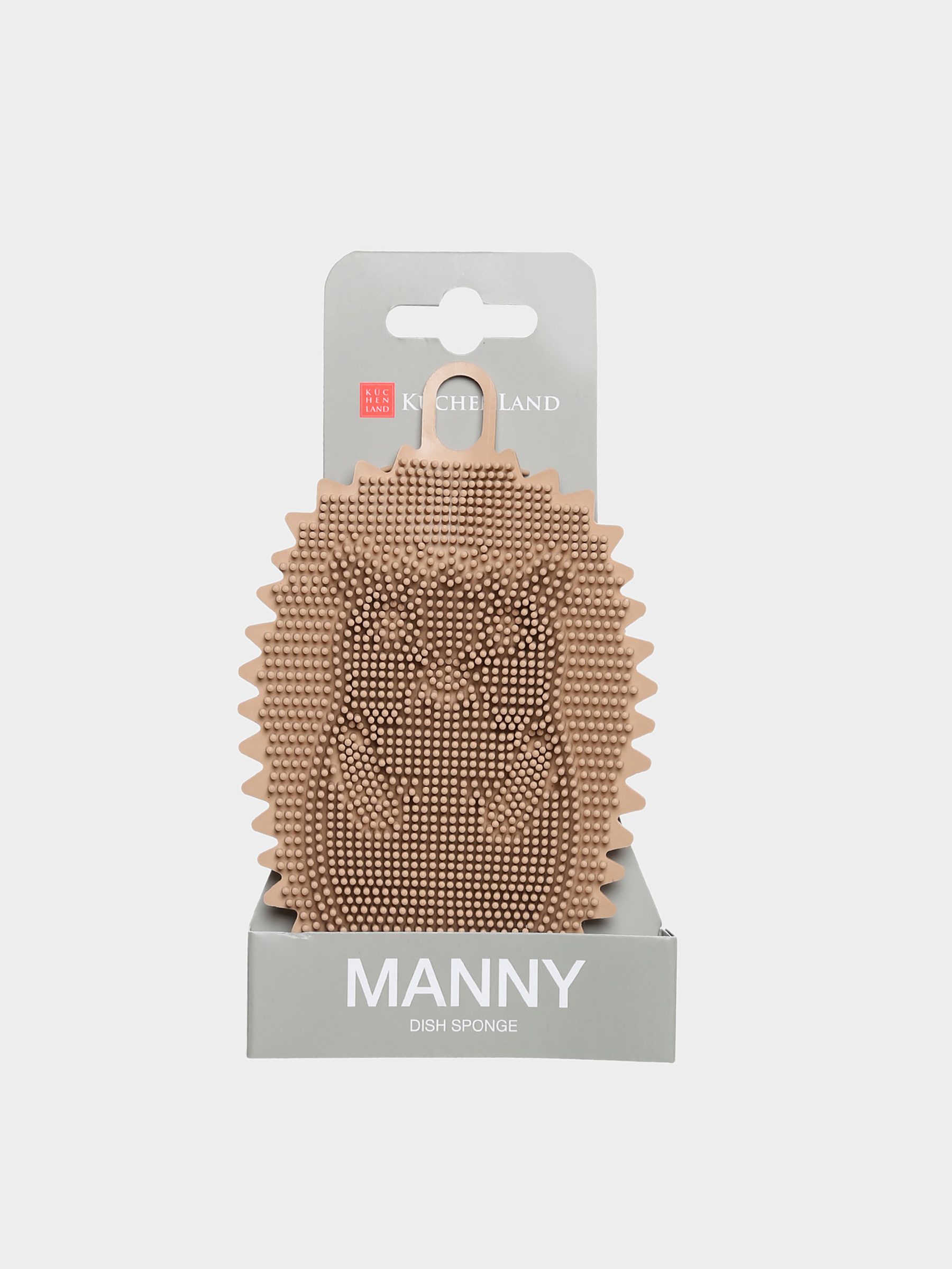 Dish washing sponge, 13 cm, Silicone, Beige, Hedgehog, Manny, image-1