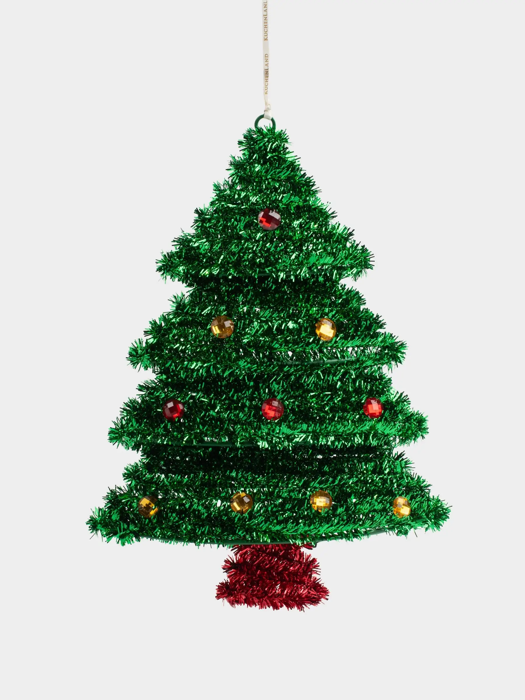 Embellishments, decorative, 36 cm, hanging, tinsel / plastic, green, Christmas tree, Tinsel decor, image-0