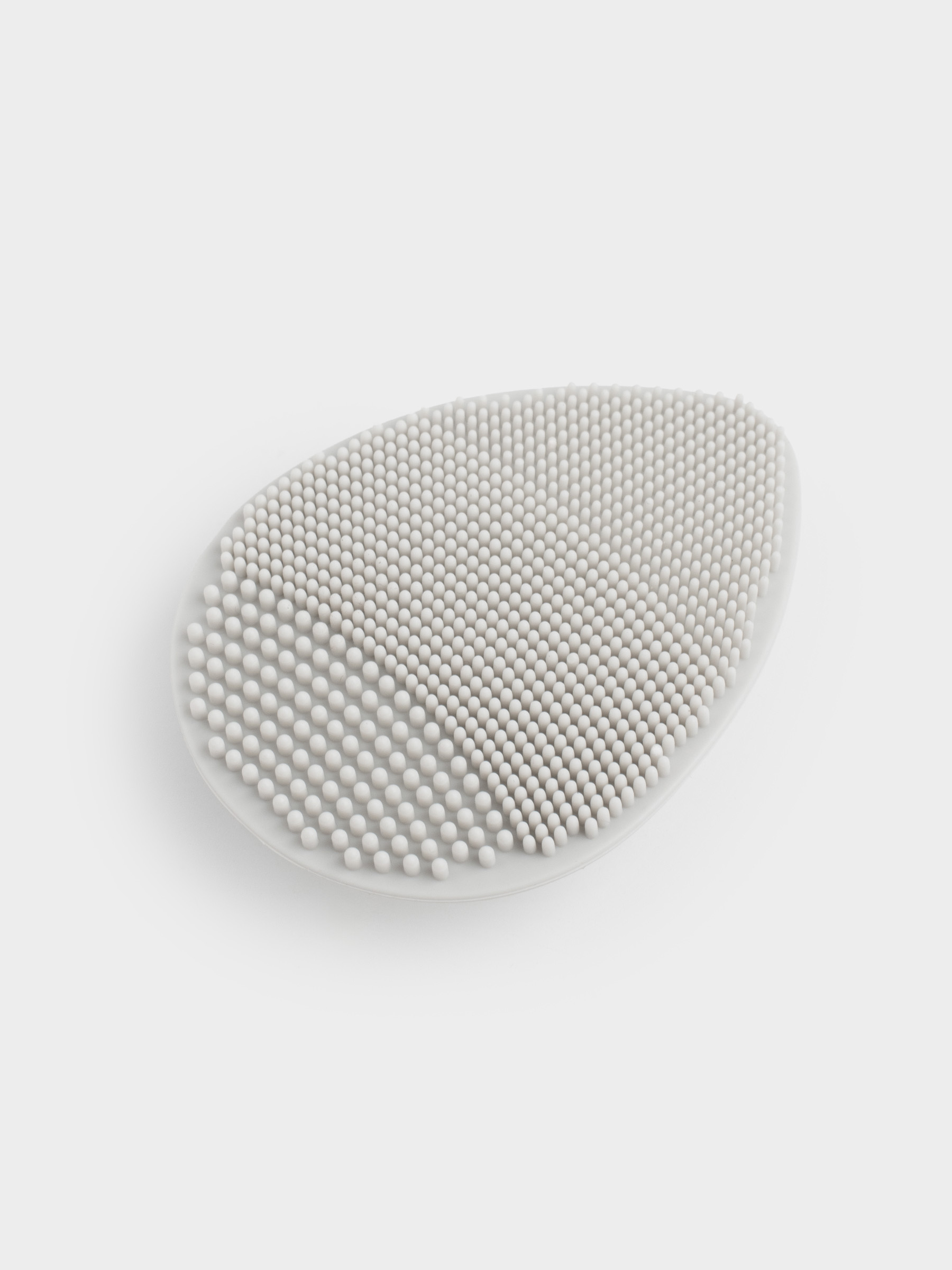 Facial cleansing brush, 9 cm, Massage, Suction cup, Silicone, gray-blue, Drop, Manny, image-1