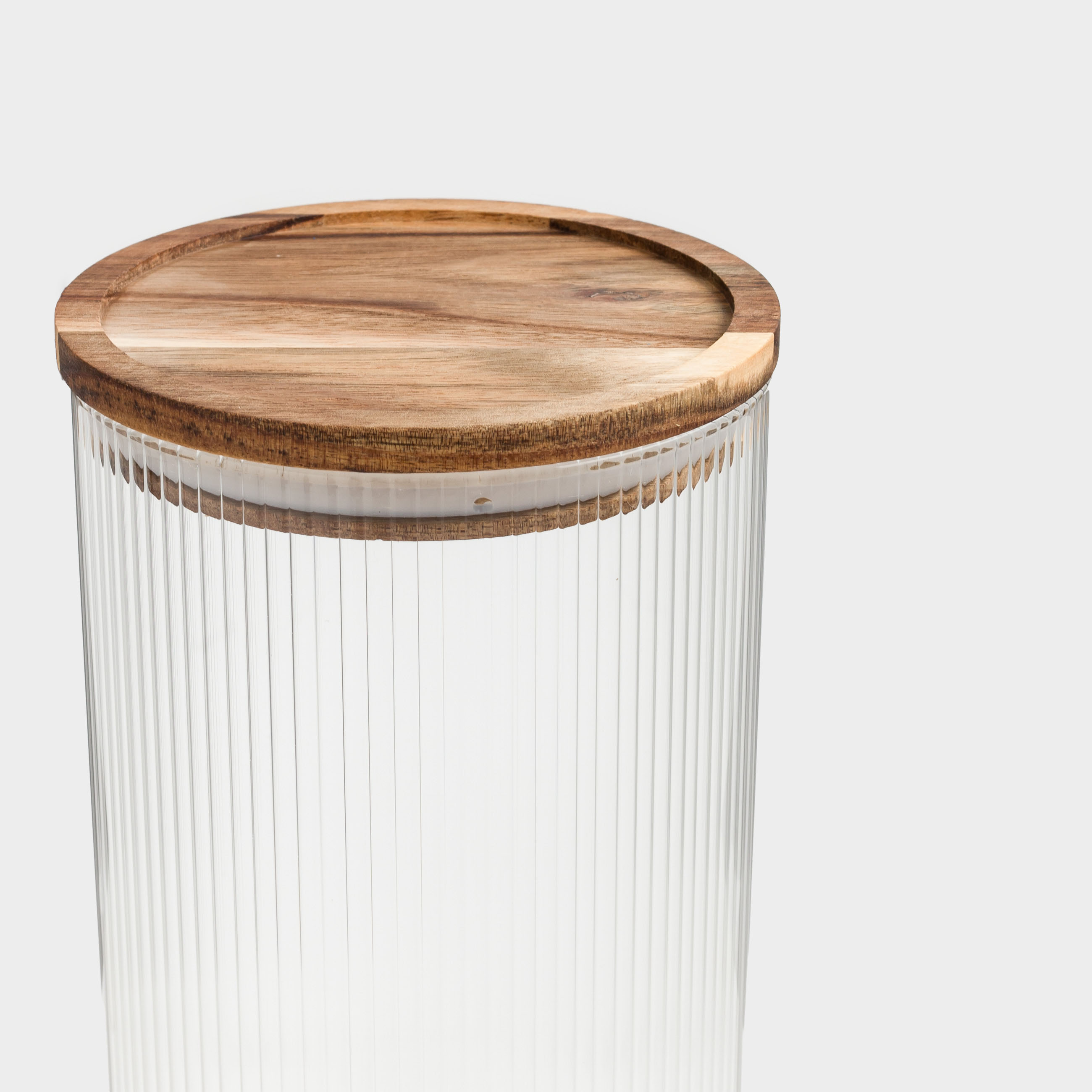 Can for bulk products, 1,7 l, glass B / wood, Ravi wood, image-3