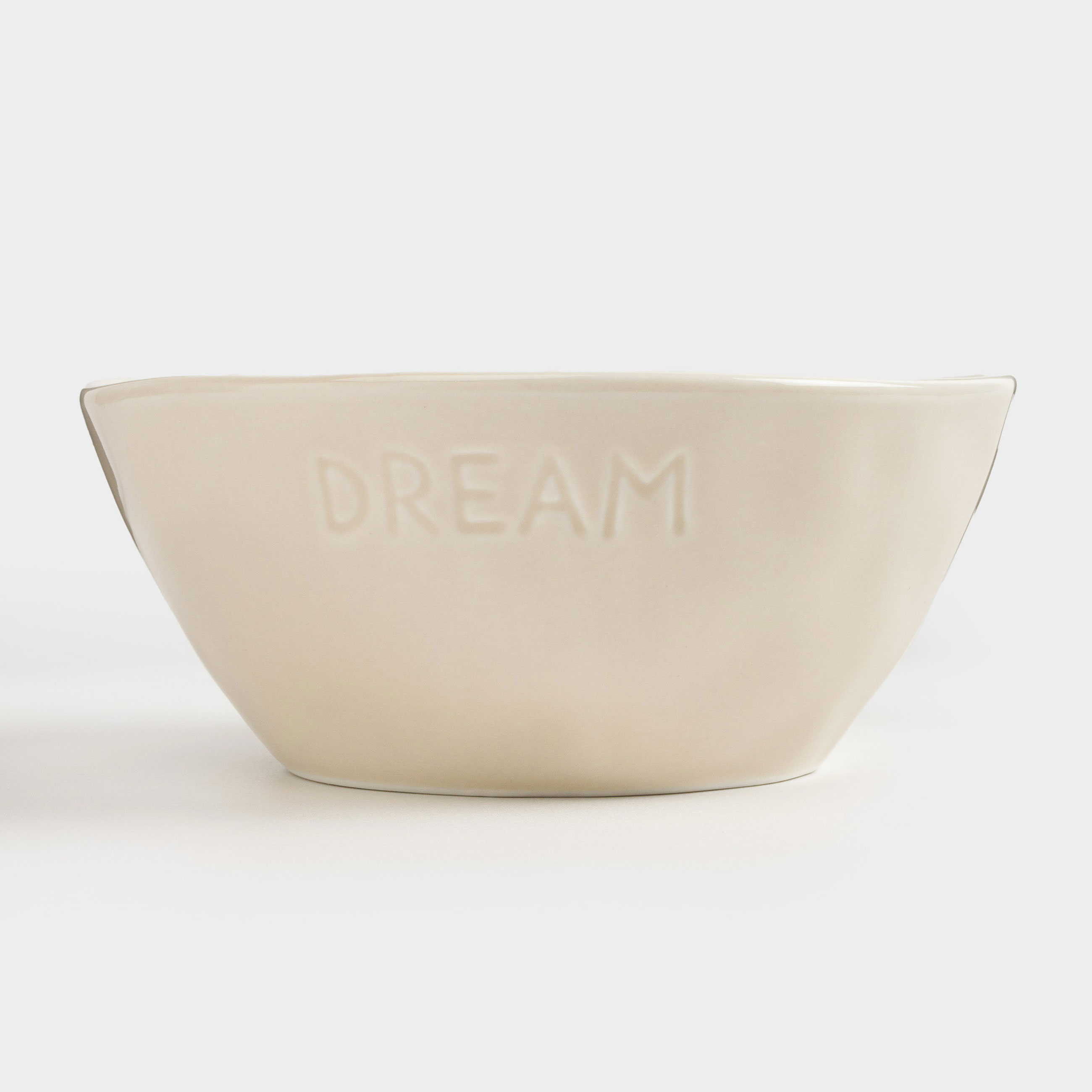 Salad bowl, 17x7 cm, 900 ml, porcelain P, dairy, Dream, Crumple words