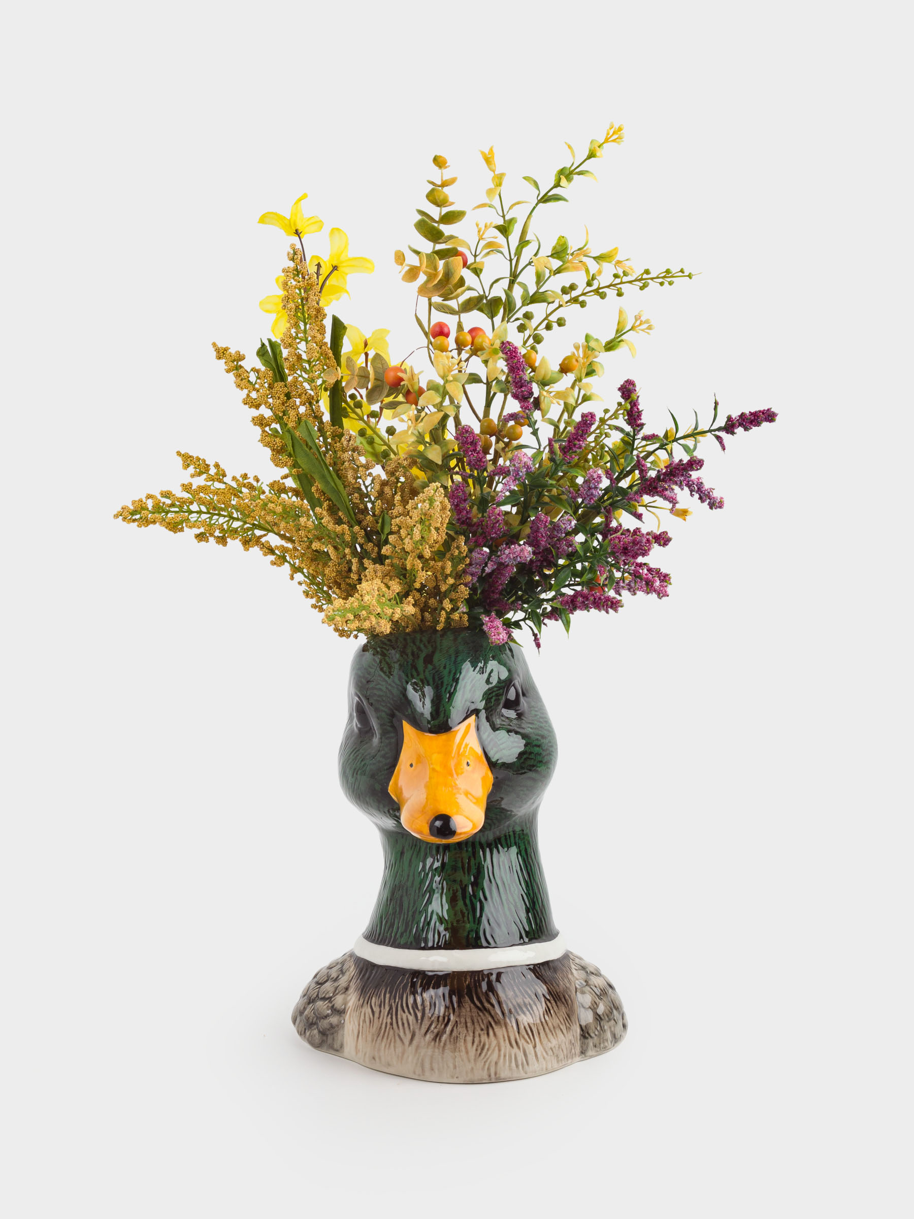 Flower vase, 24 cm, decorative, ceramic, Drake, Duck, image-6