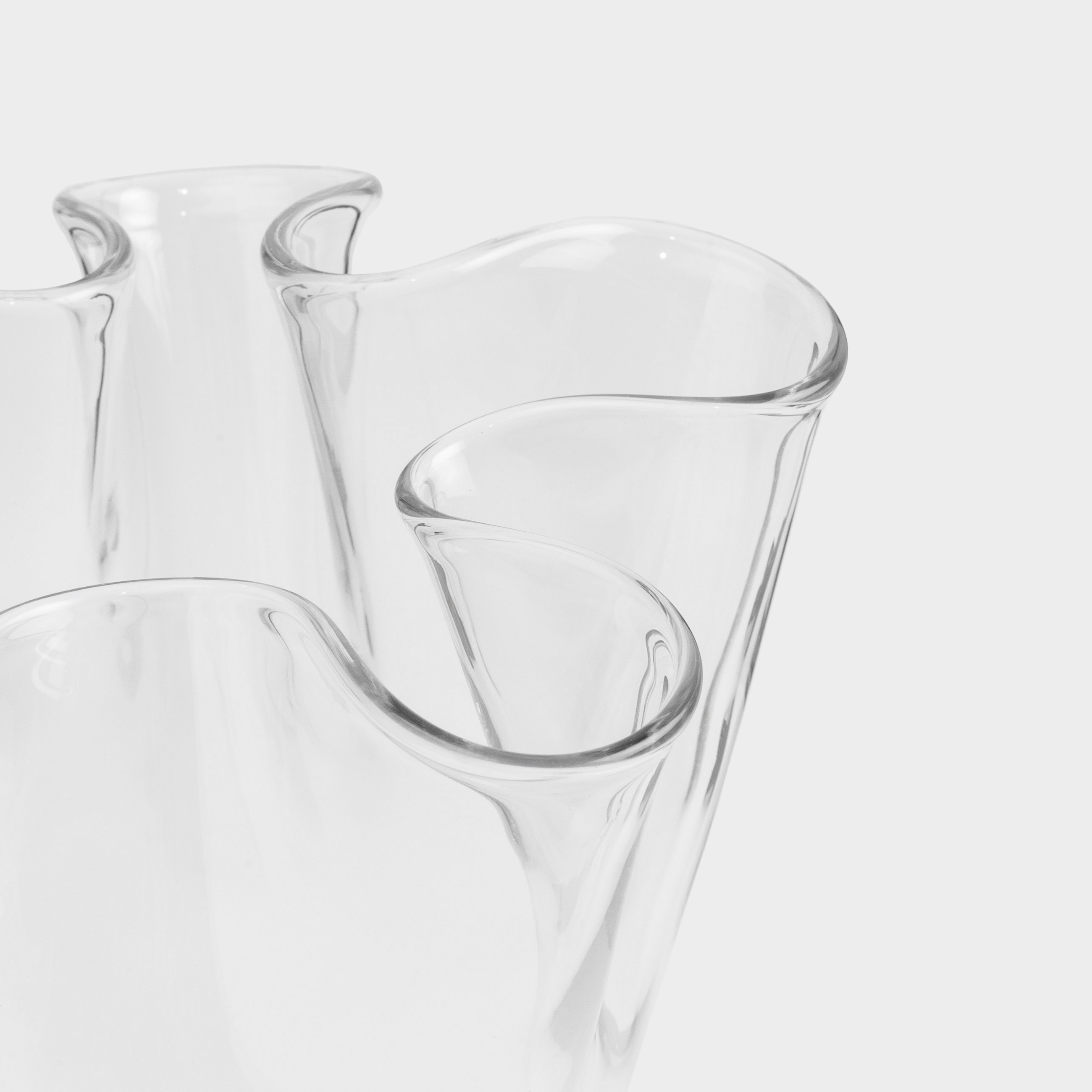 Flower vase, 31 cm, Glass, Crumpled effect, Crumple