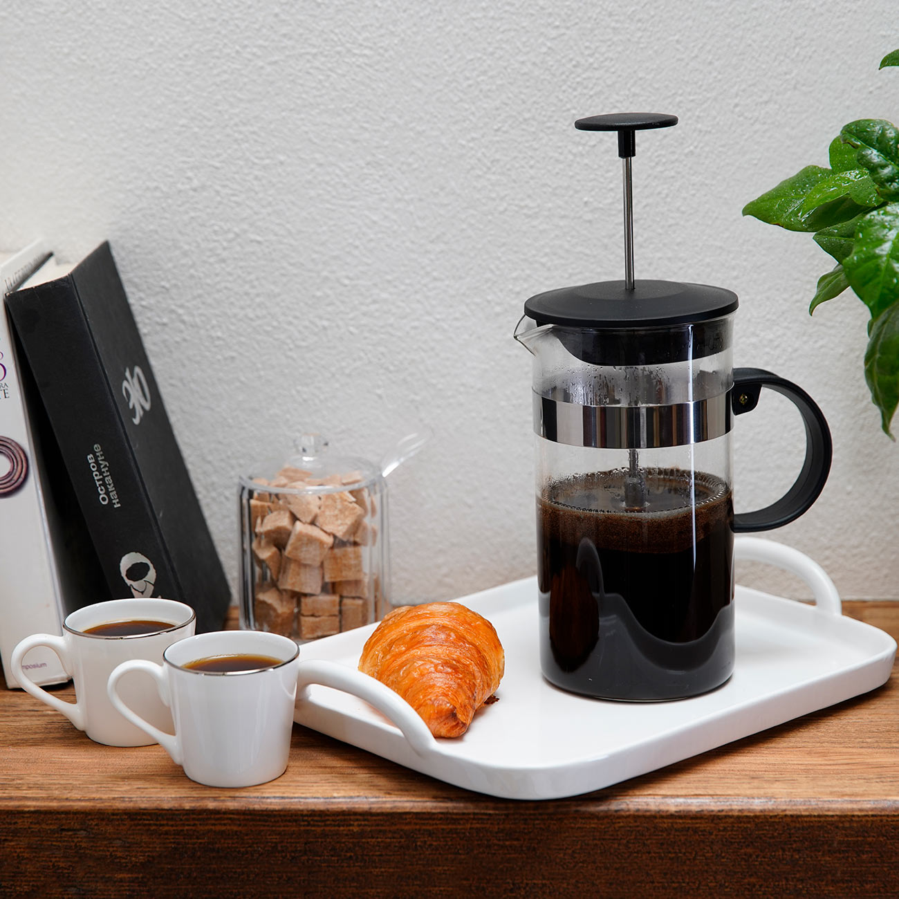 French press, 1 l, used glass / steel, Flavor