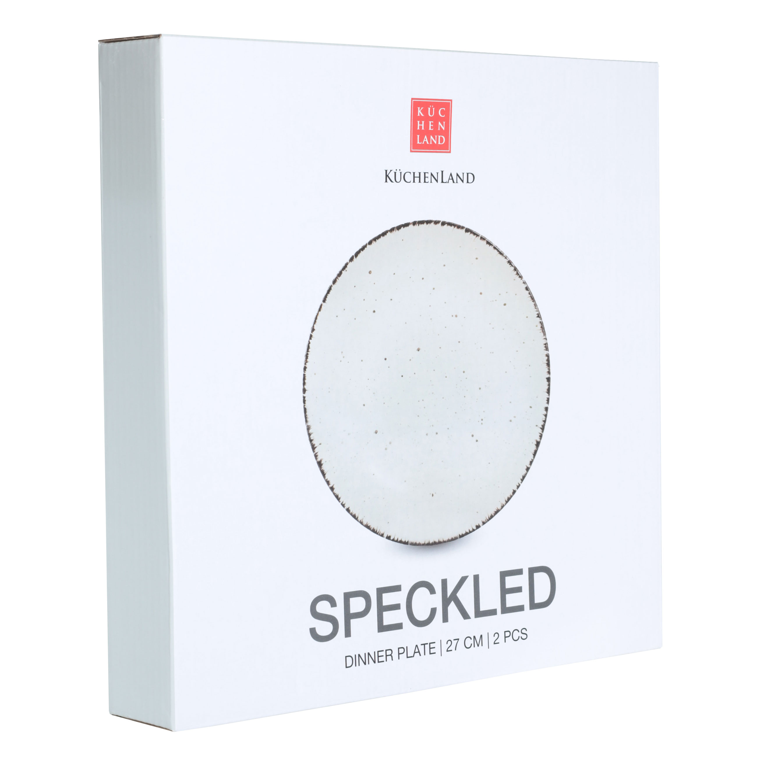 Dinner plate, 27 cm, 2 pieces, ceramic, beige, speckled, Speckled