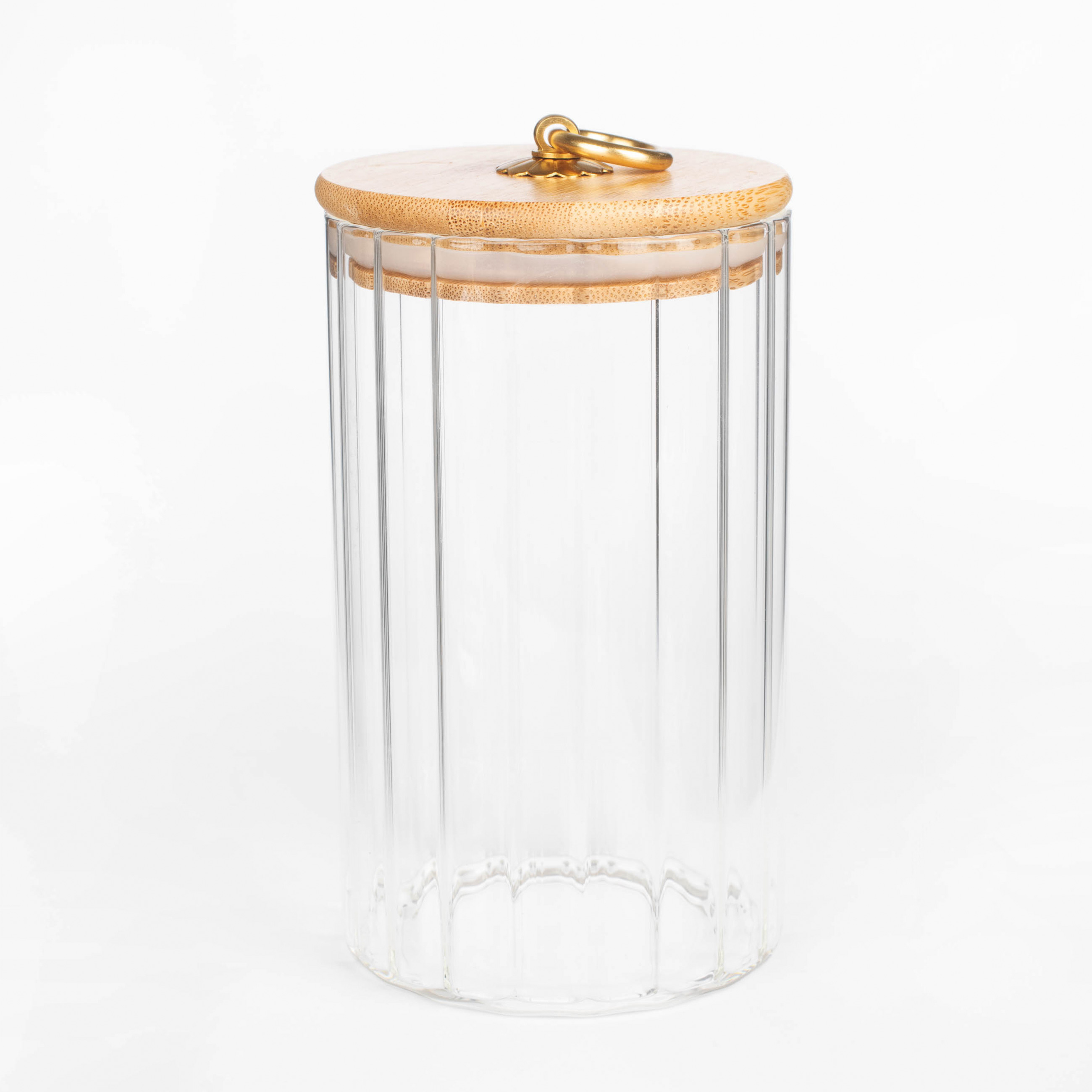 Can for bulk products, 800 ml, glass B / bamboo, Camellia, image-0