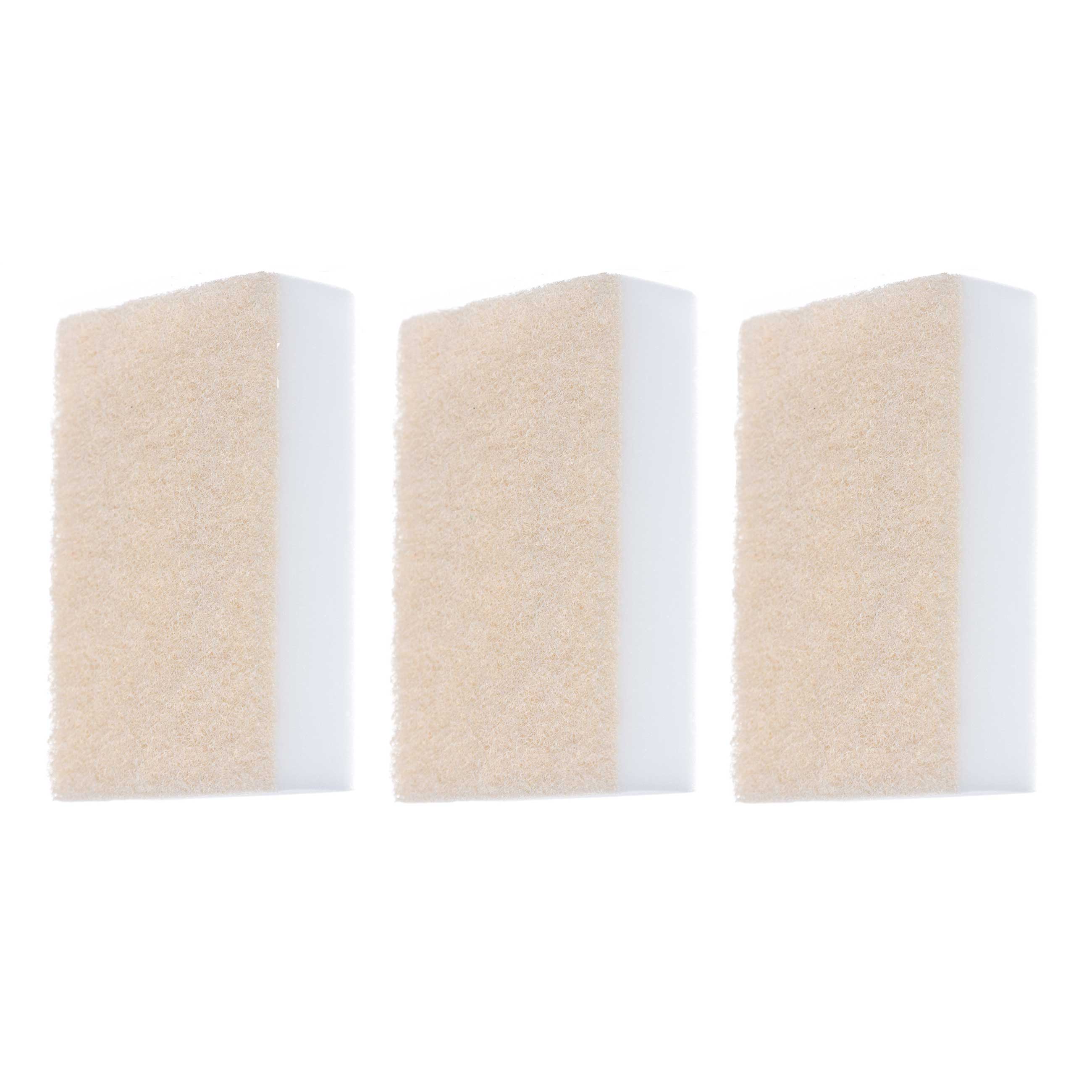 Melamine sponge, 3 pcs, with abrasive insert, beige, Clean, image-0