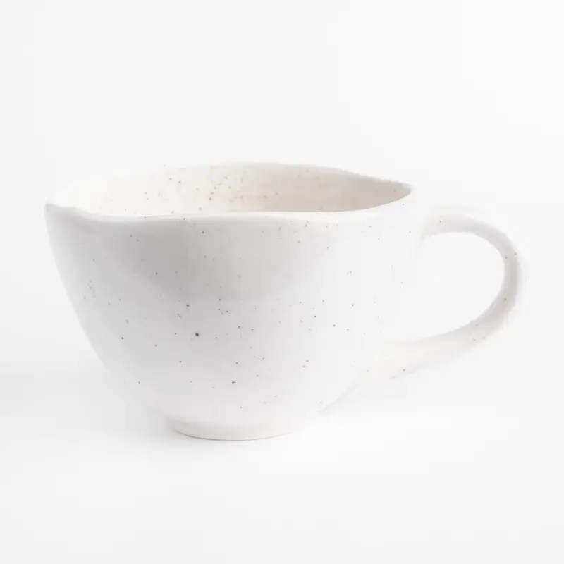 Mug, 450 ml, porcelain P, milk, speckled, I love you, Delicia ,image-0