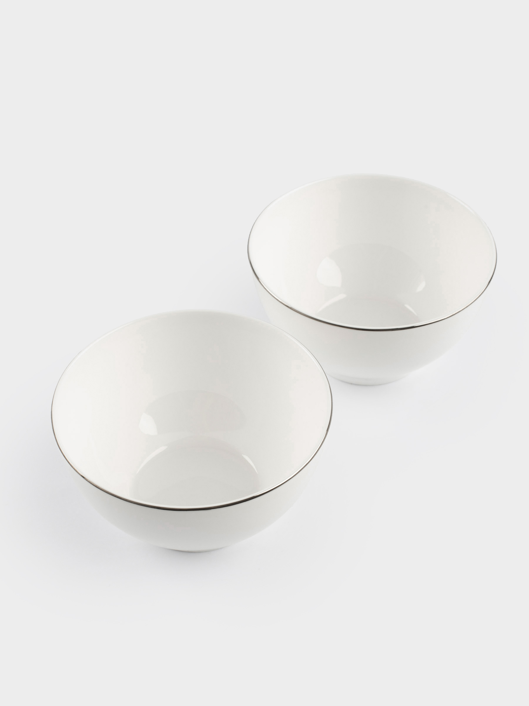 Bowl, 12x6 cm, 2 pieces, porcelain F, white, Ideal silver, image-4