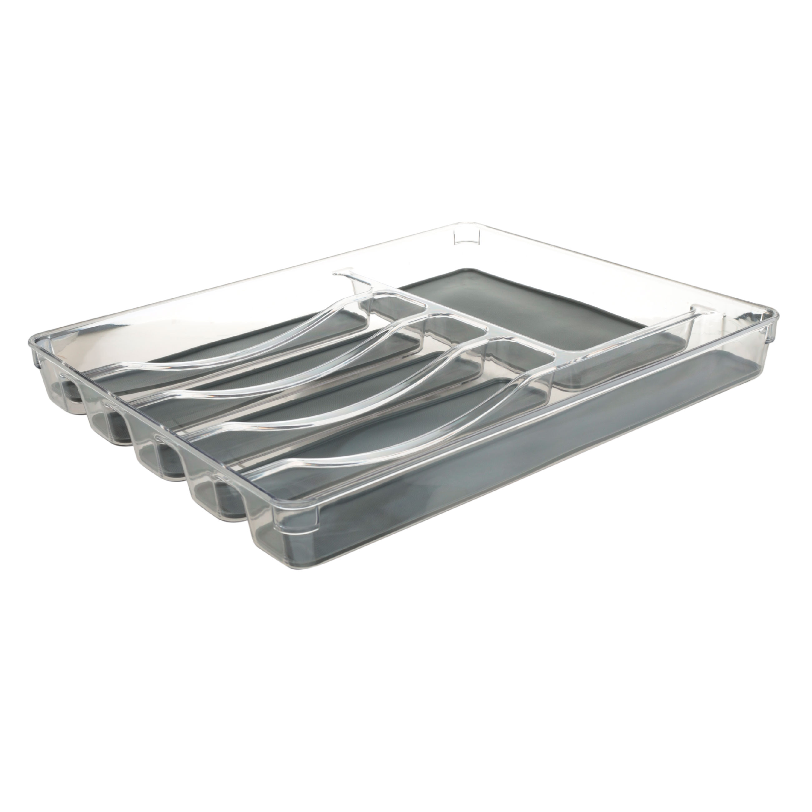 Cutlery tray, 40x32 cm, 6 compartments, removable linings, plastic / rubber, Non-slip new