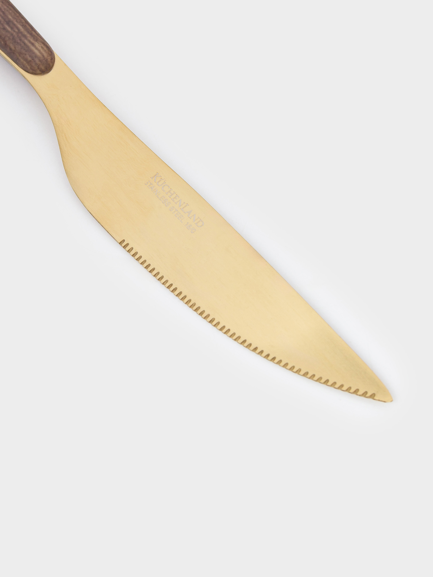 Table knife, 2 pcs, steel / plastic, gold, matt, Oslo gold, image-5