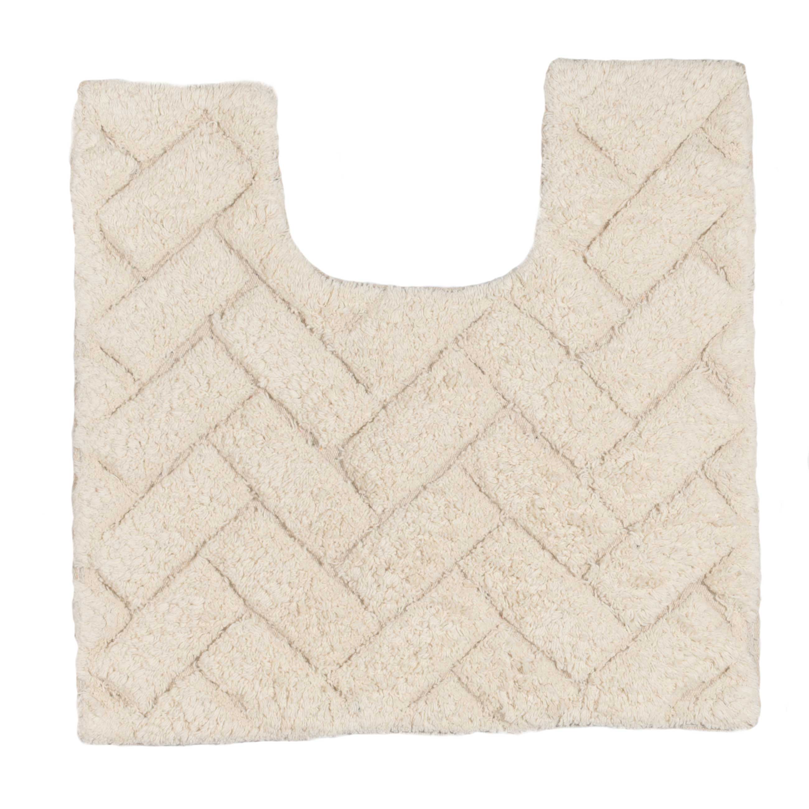 Bathroom mat, 50x80 / 50x50 cm, 2 pcs, Anti-slip, Cotton, Milk, Neutral, image-2