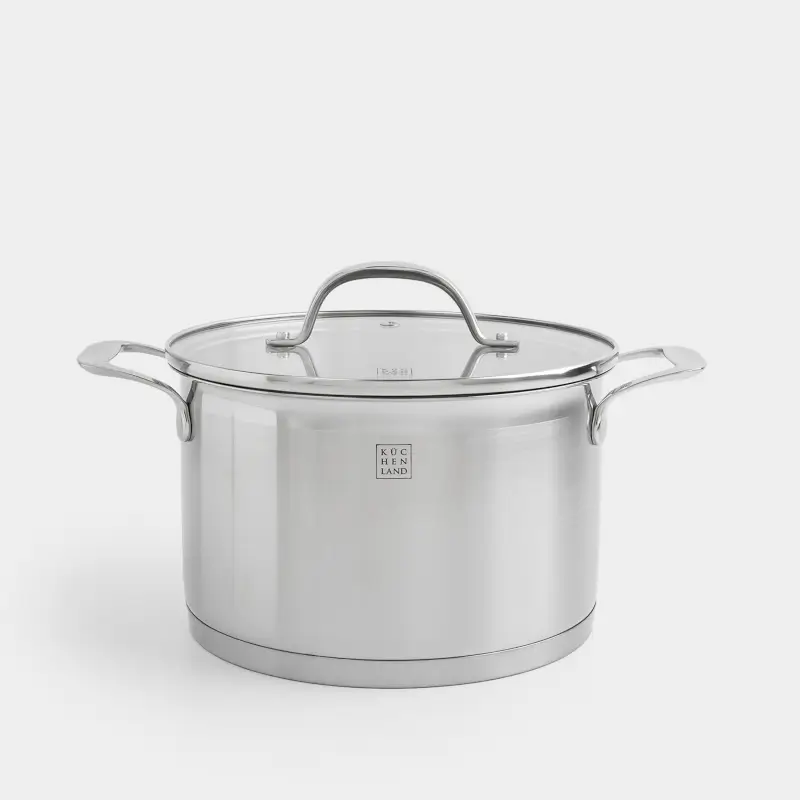 Pot with Lid, 20 cm, 3,8 l, Silver Stone ,image-0