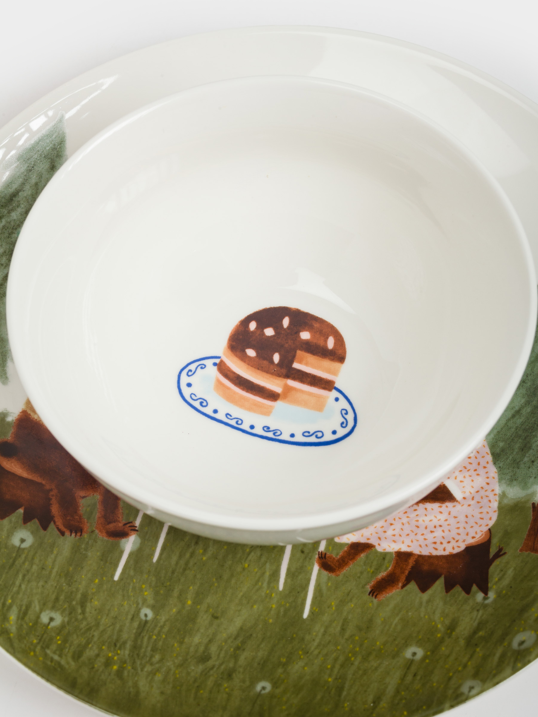 Children's tableware set, 1 person, 3 items, porcelain N, white, Tea party, Little pet, image-5