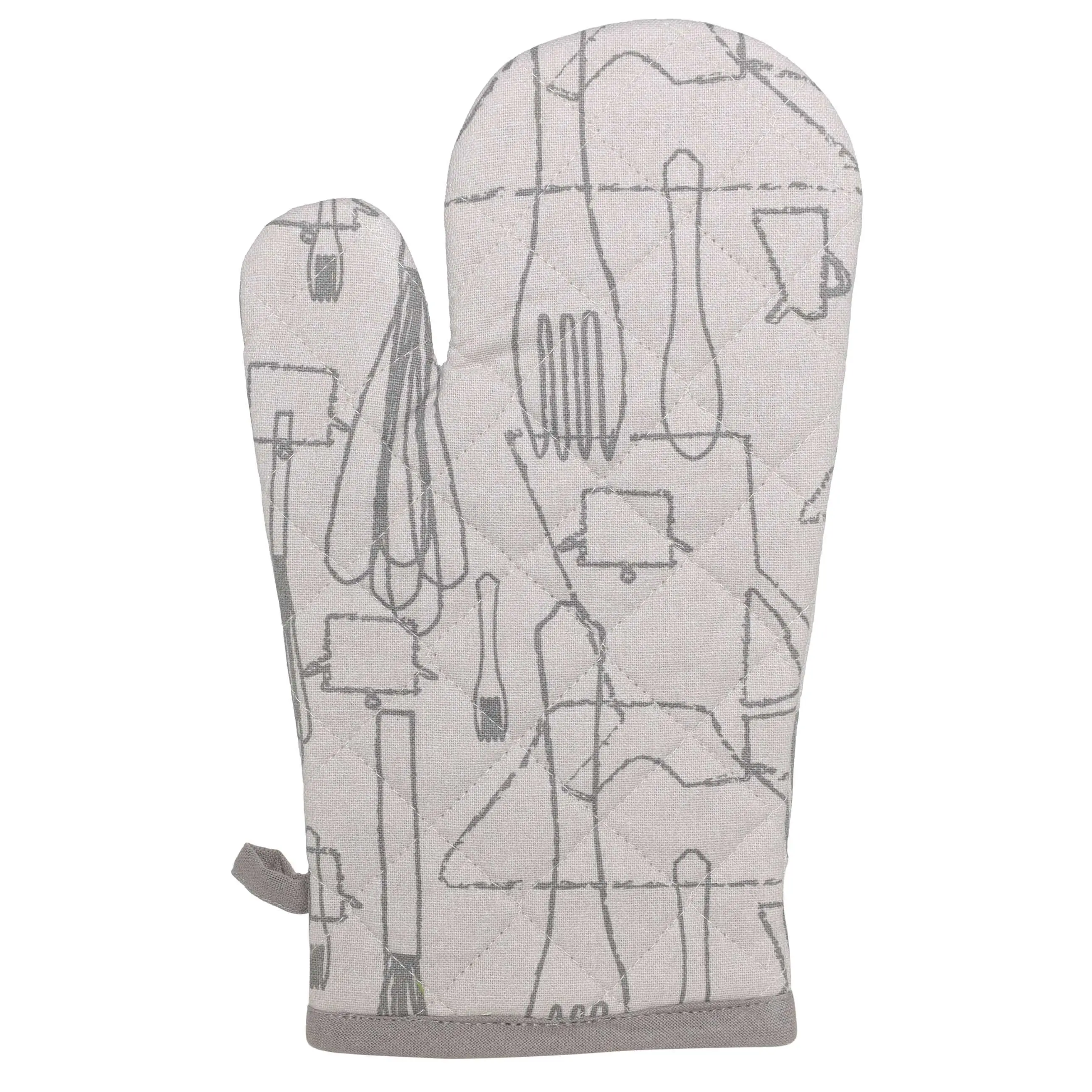 Potholders-mittens, 17x30 cm, cotton, beige, Kitchen accessories, Guard palm, image-0