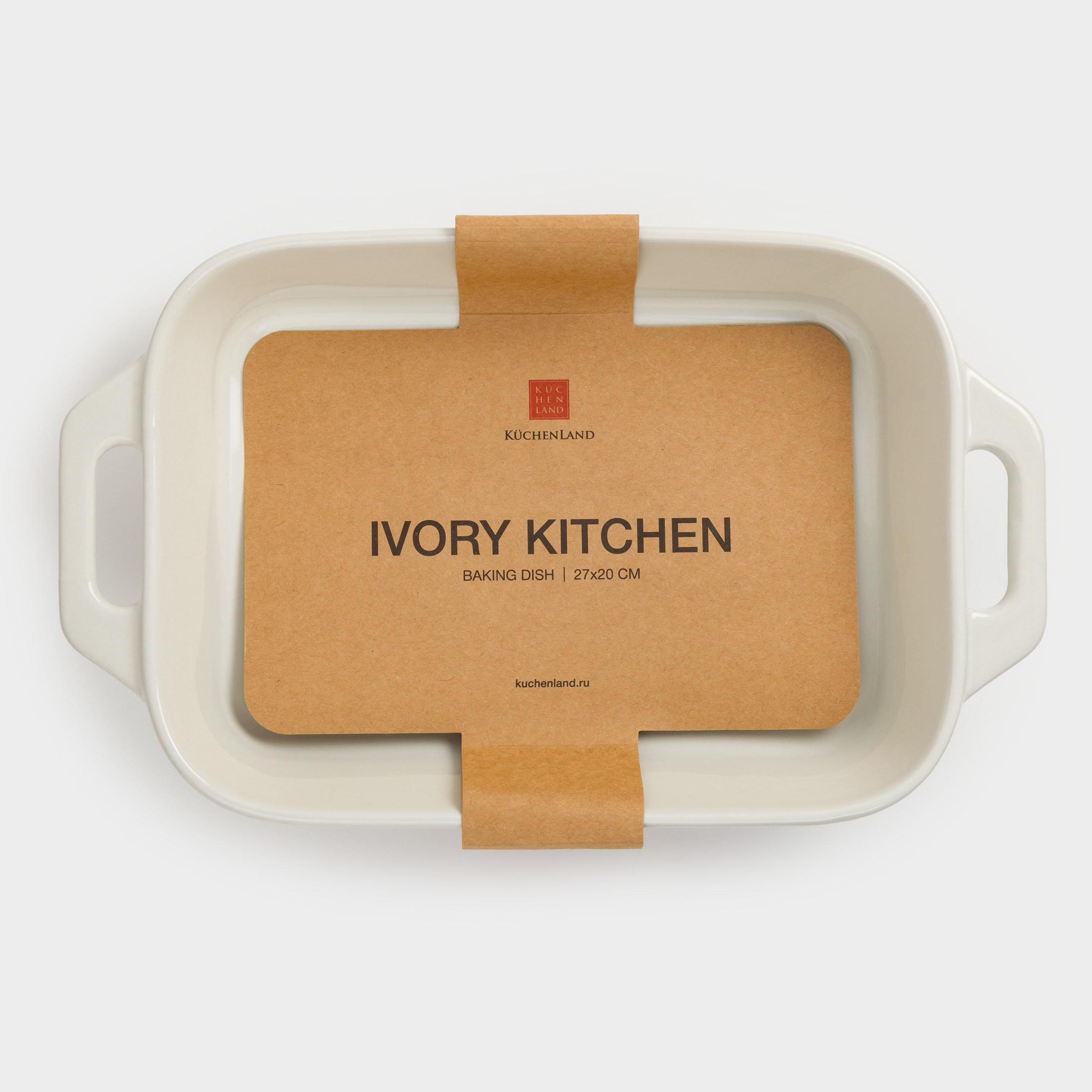 Baking dish, 27x20 cm, ceramic, rectangular, milk, Cakes ivory
