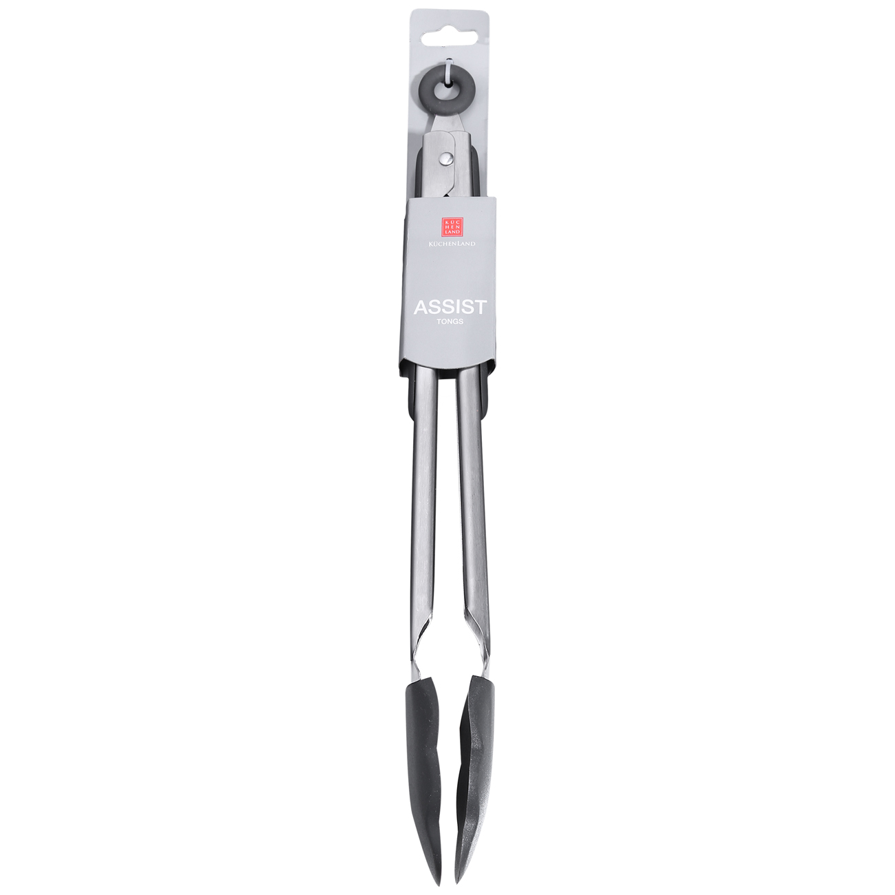 Kitchen tongs, 34 cm, steel / silicone, grey, Assist, image-1