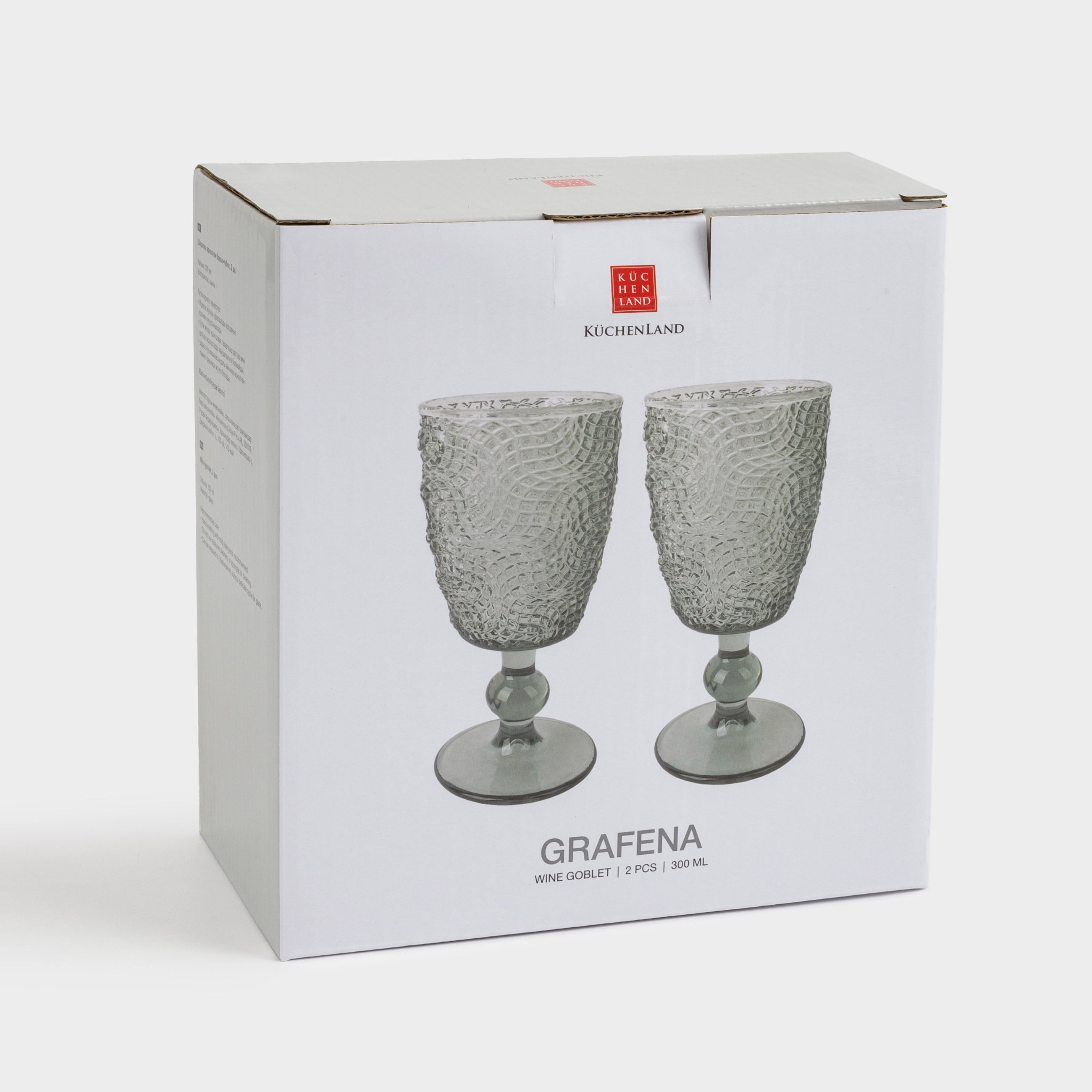 Drinking glass, 300 ml, 2 pcs, glass R, grey, Grafena, image-4