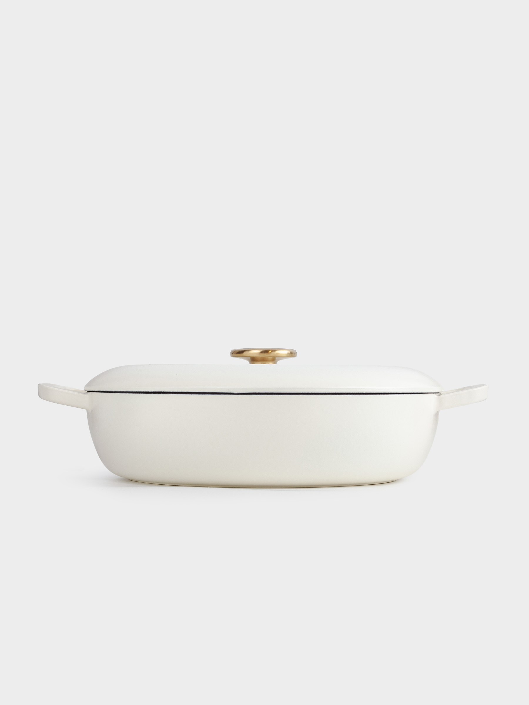 Saucepan, 30 cm, 3.5 l, with lid, cast iron, milky, Light kitchen, image-5