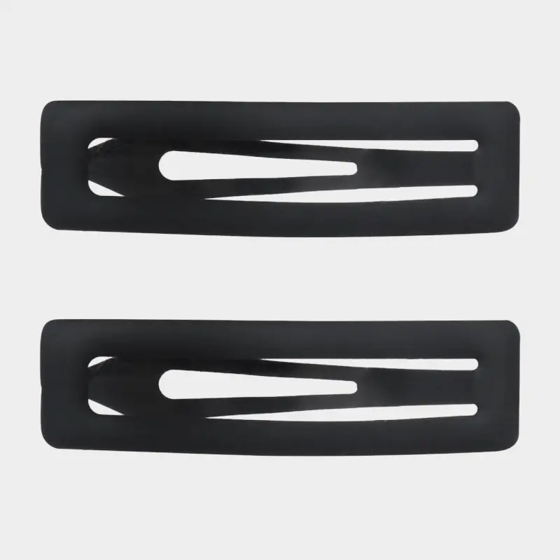 Hair clip, 7 cm, 2 pcs, metal, Black, Basic