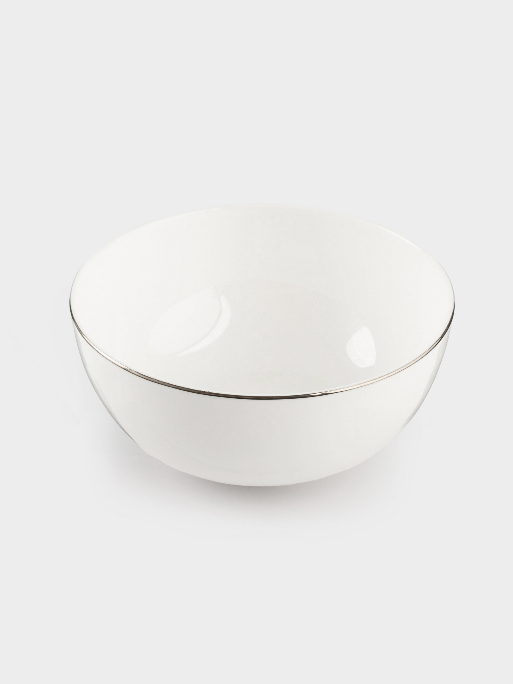 Salad bowl, 15x7 cm, 700 ml, porcelain F, white, Ideal silver, image-1