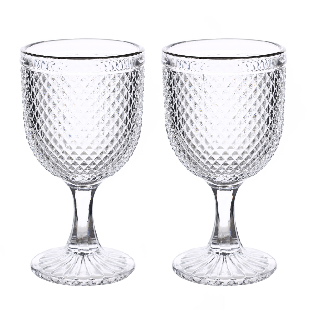 Drinking goblet glass, 300 ml, 2 pcs, glass R, with silver edging, Verona silver, image-0