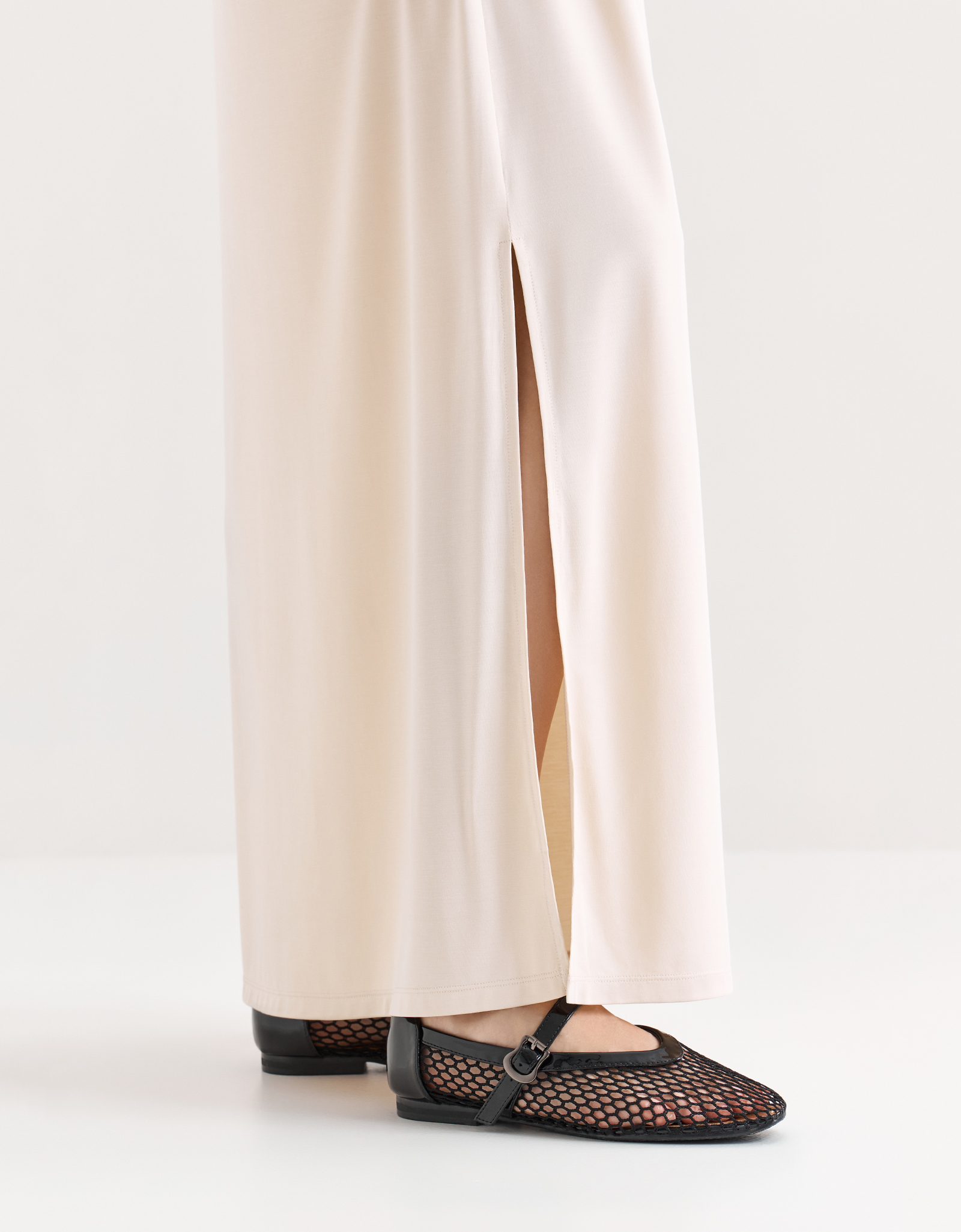 Women's dress, homewear, maxi, size S, viscose / polyester, graphite, Callisto, image-4