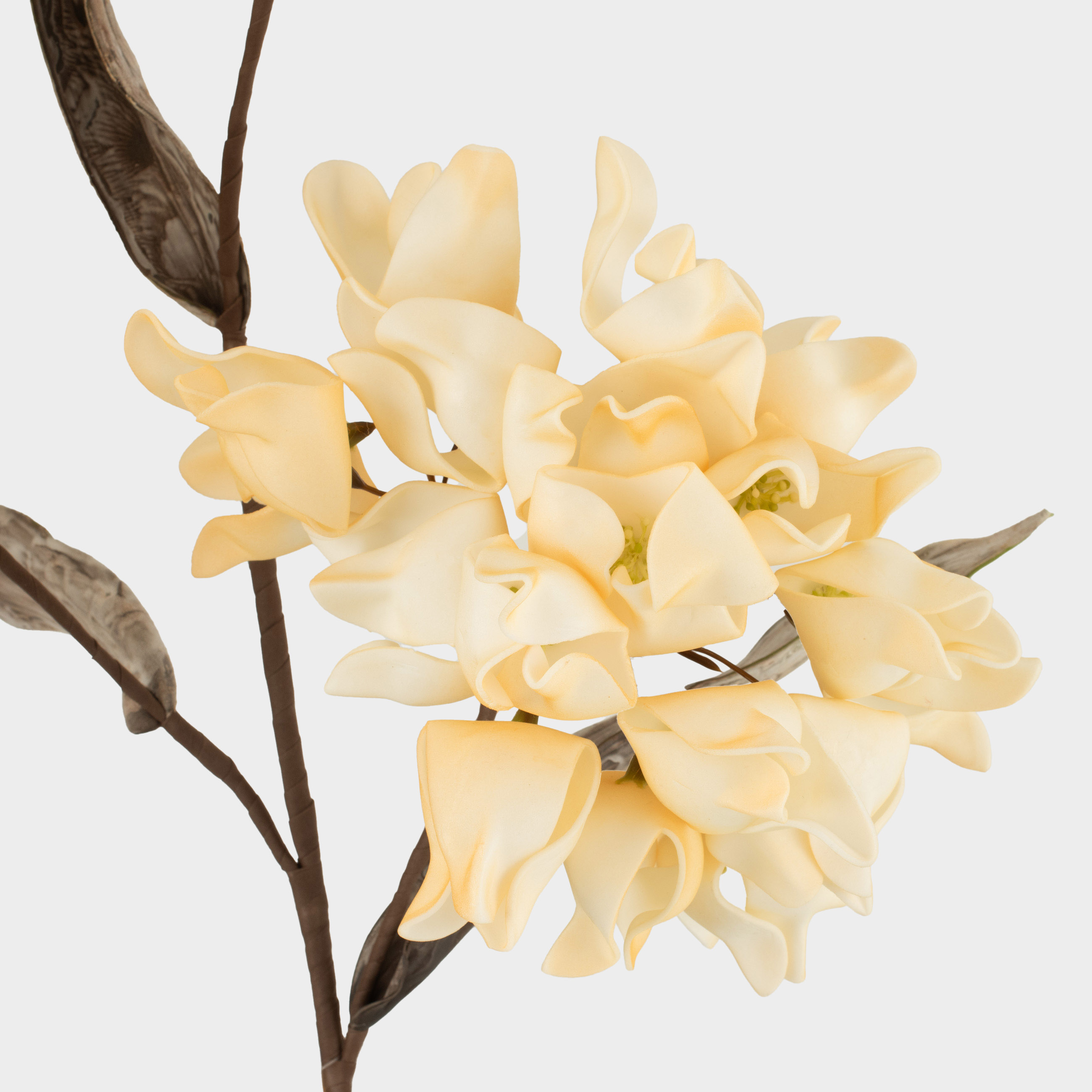 Decorative branch, 1 m, plastic / foam, Milk magnolia, Flower garden, image-3