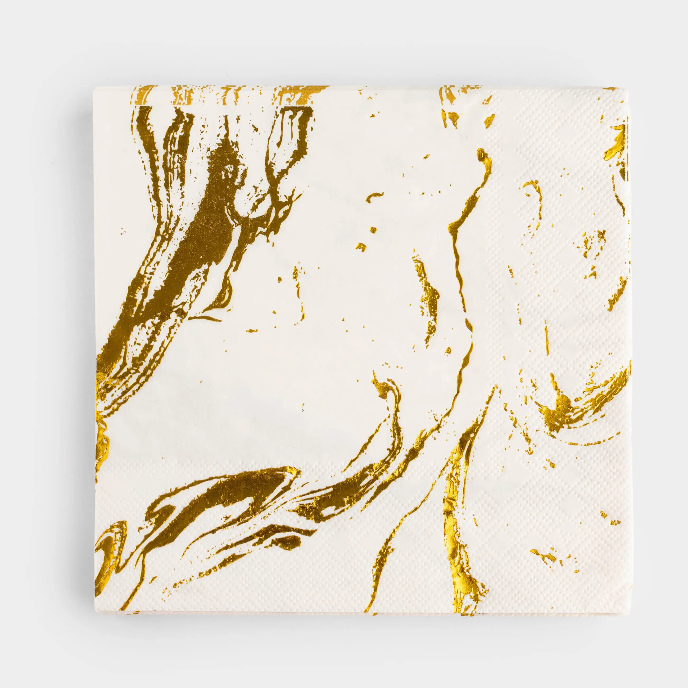 Paper napkins, 33x33 cm, 20 pcs, white, Golden marble, Maniera