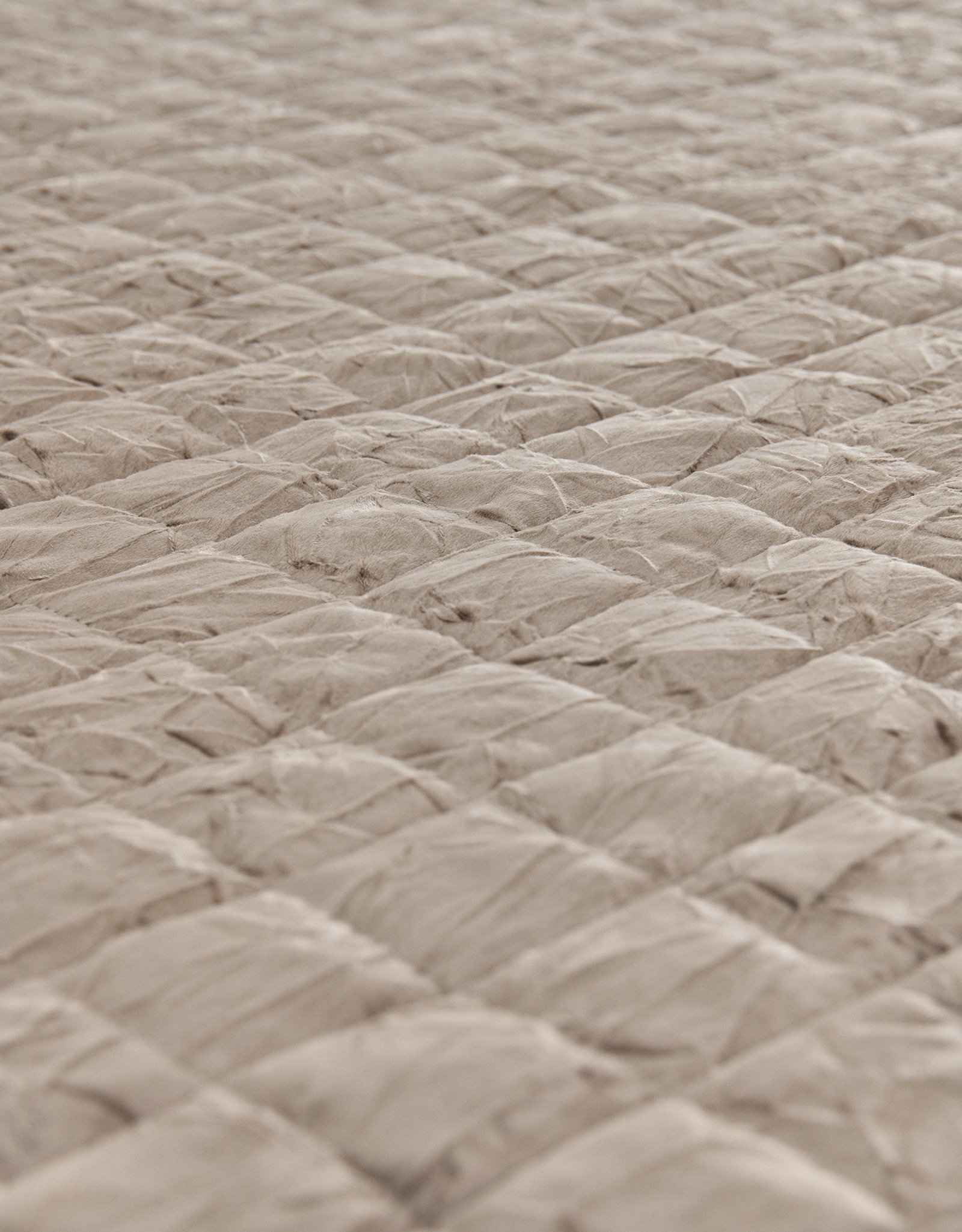 Bedspread, 220x240 cm, quilted, velvet/microfiber, brown, Squares, Stitch velvet, image-3