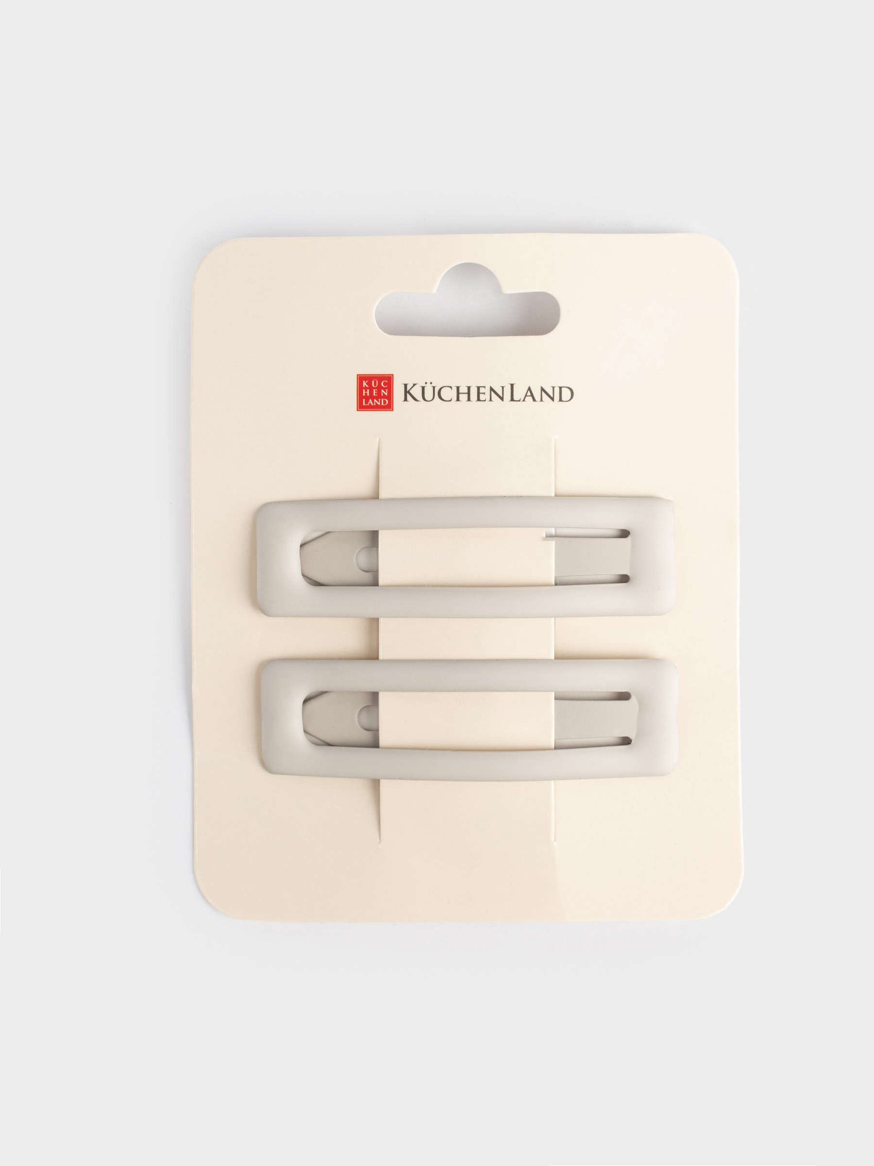 Hair clip, 7 cm, 2 pcs, metal, grey, Hair basic, image-3