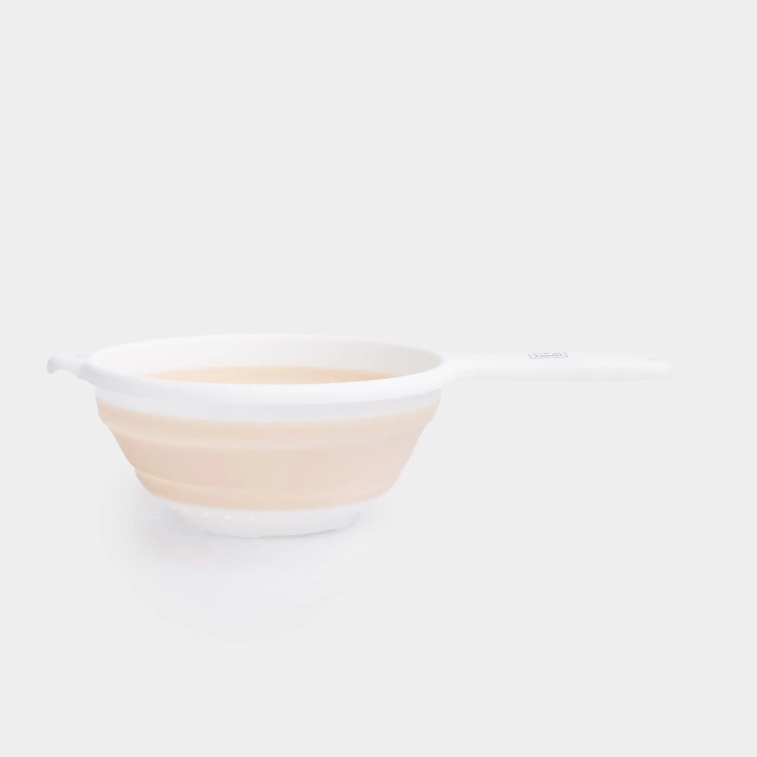 Colander, 33 cm, foldable, with handle, plastic / rubber, gray-beige, Foldaway