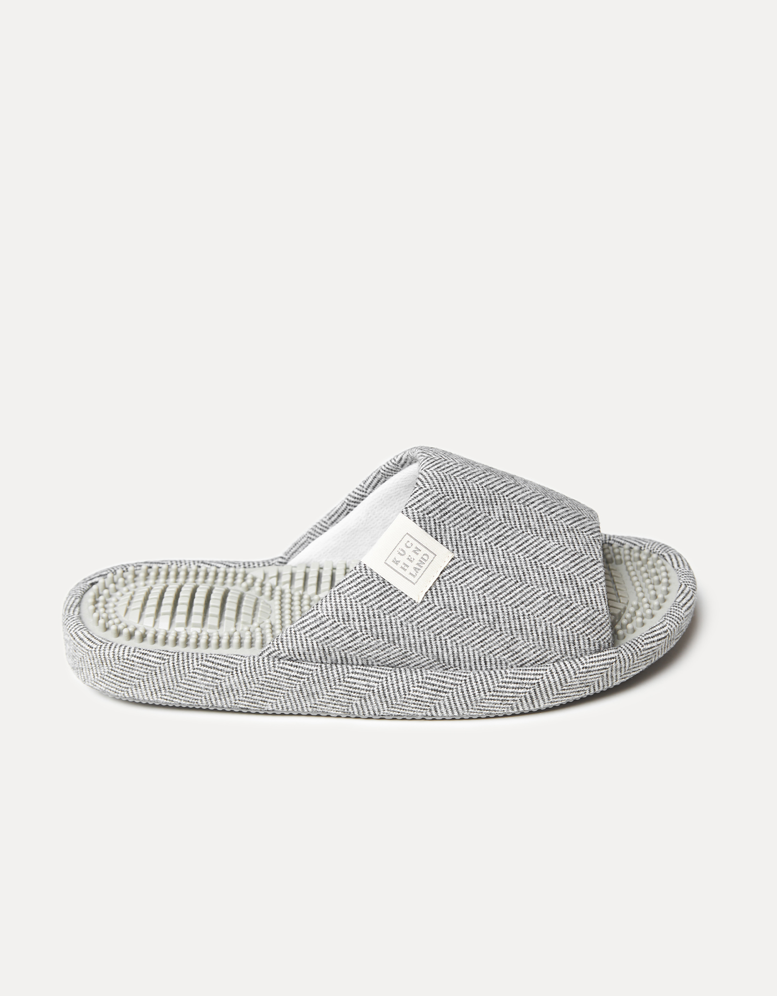 Men's slippers, home, size 40-41, polyester / rubber, gray, Lint, image-0