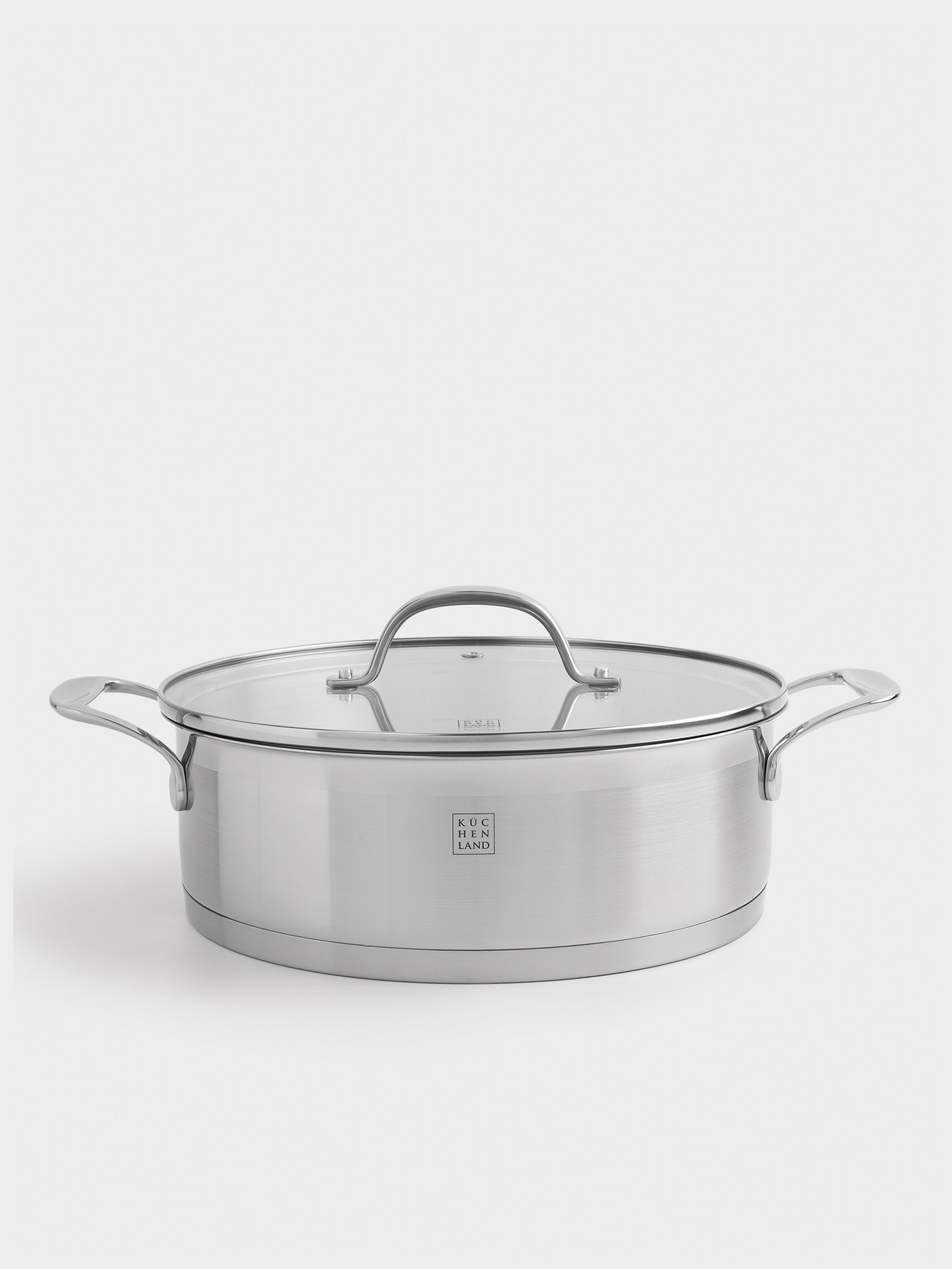 Saucepan, 24 cm, 3,5 l, with short handles and lid, Silver Stone, image-0