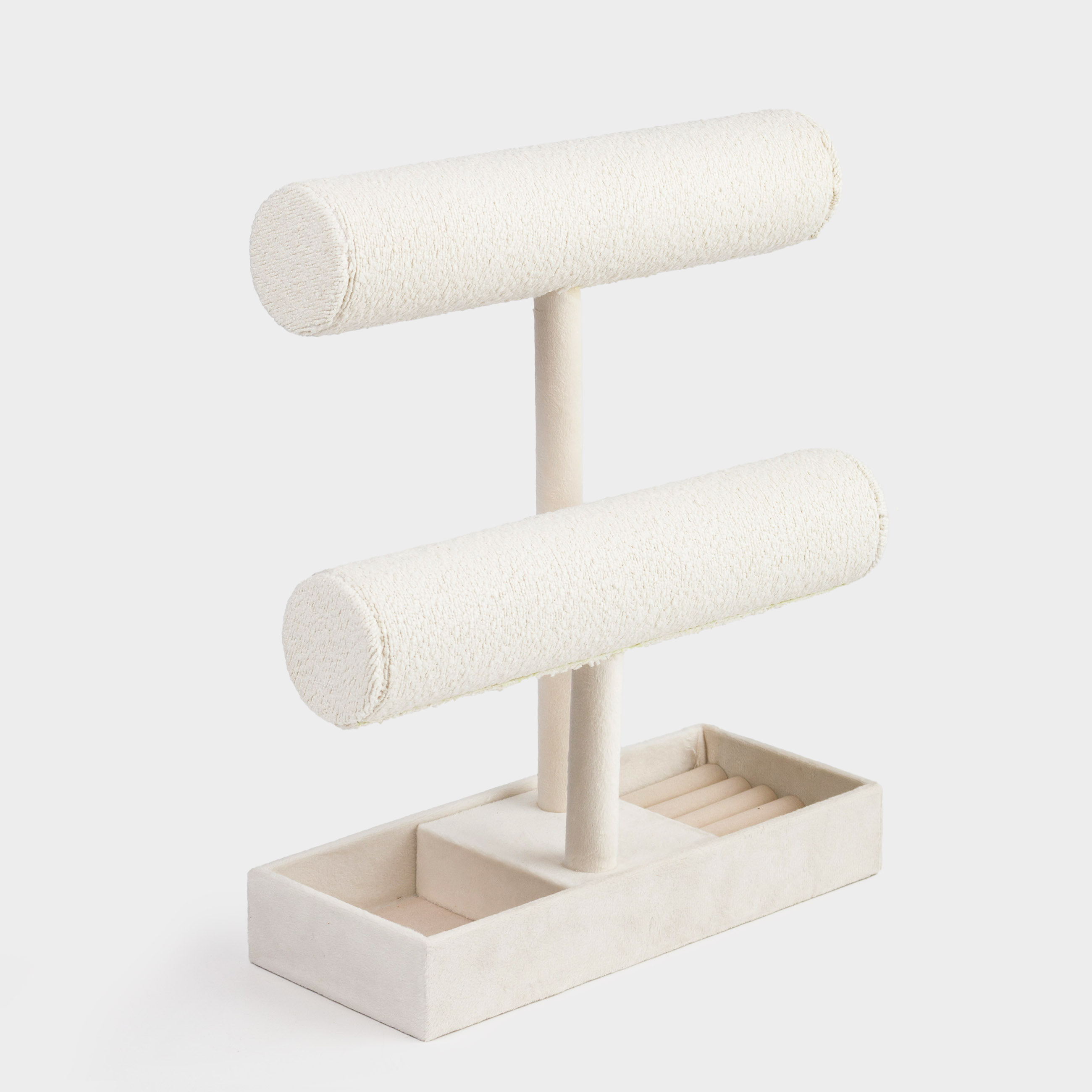 Watch and jewelry holder, 24x28 cm, Boucle / metal, milky, Boucle